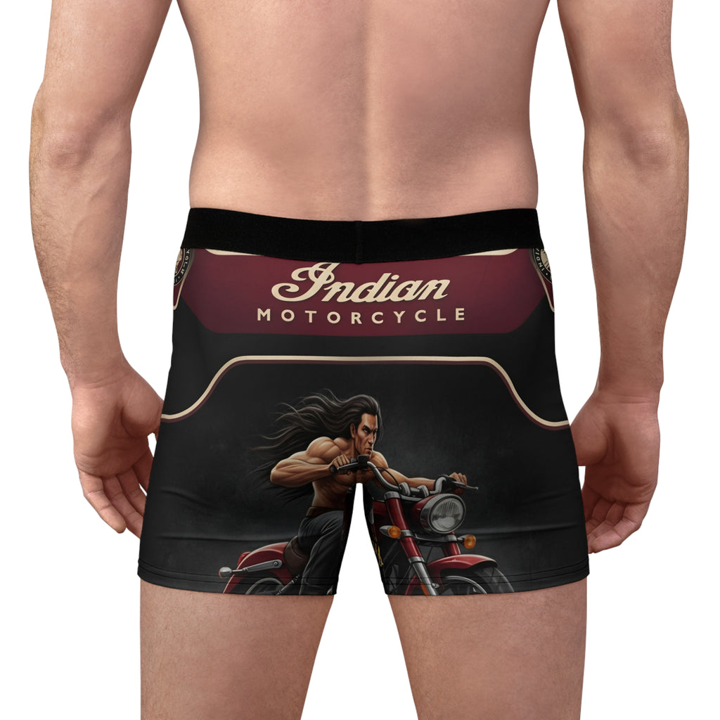 Indian Motorcycle Boxer Briefs — Vintage Wolf & Skull Biker Design
