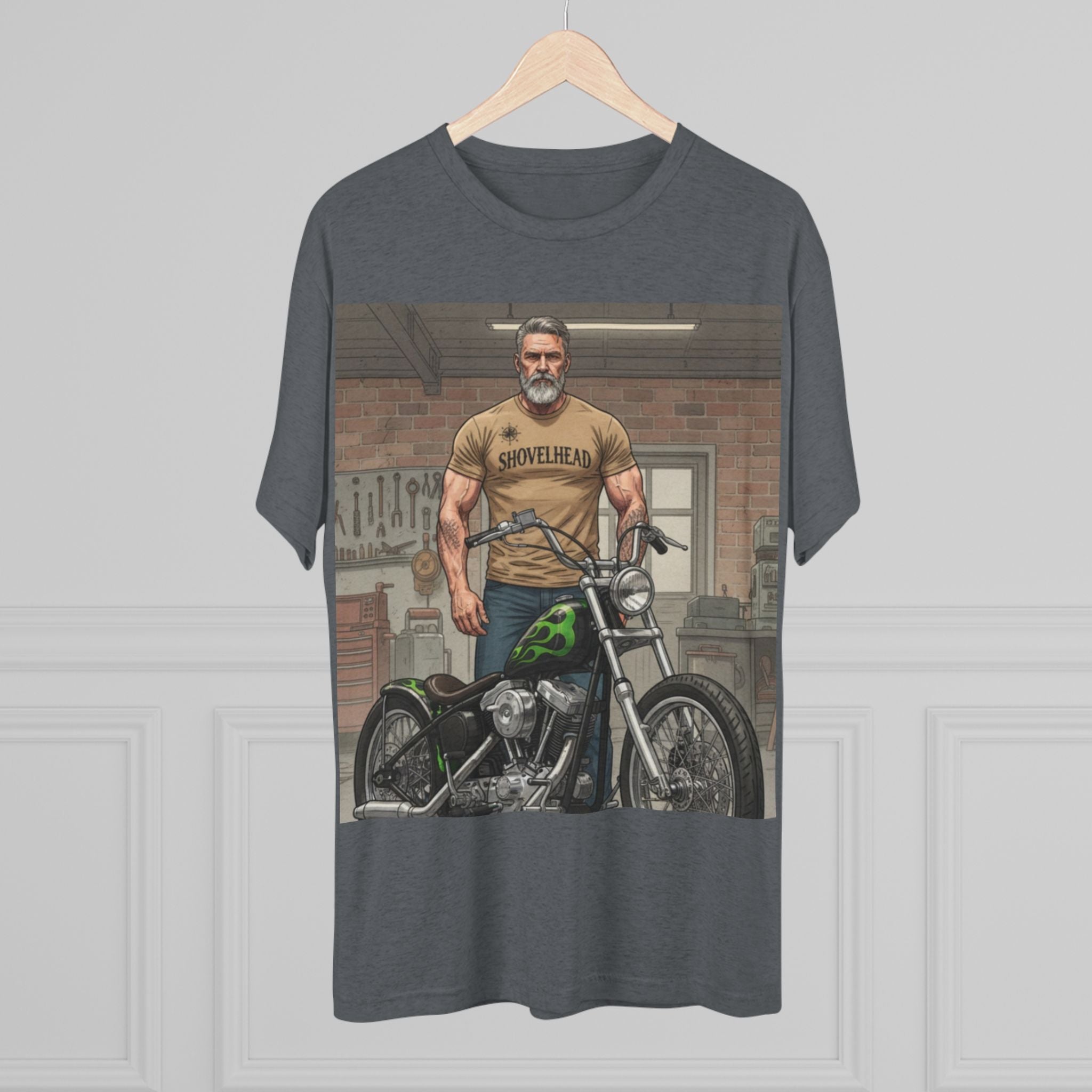 Vintage Biker Garage Tee — 'Somewhere' Motorcycle Illustration T-Shirt