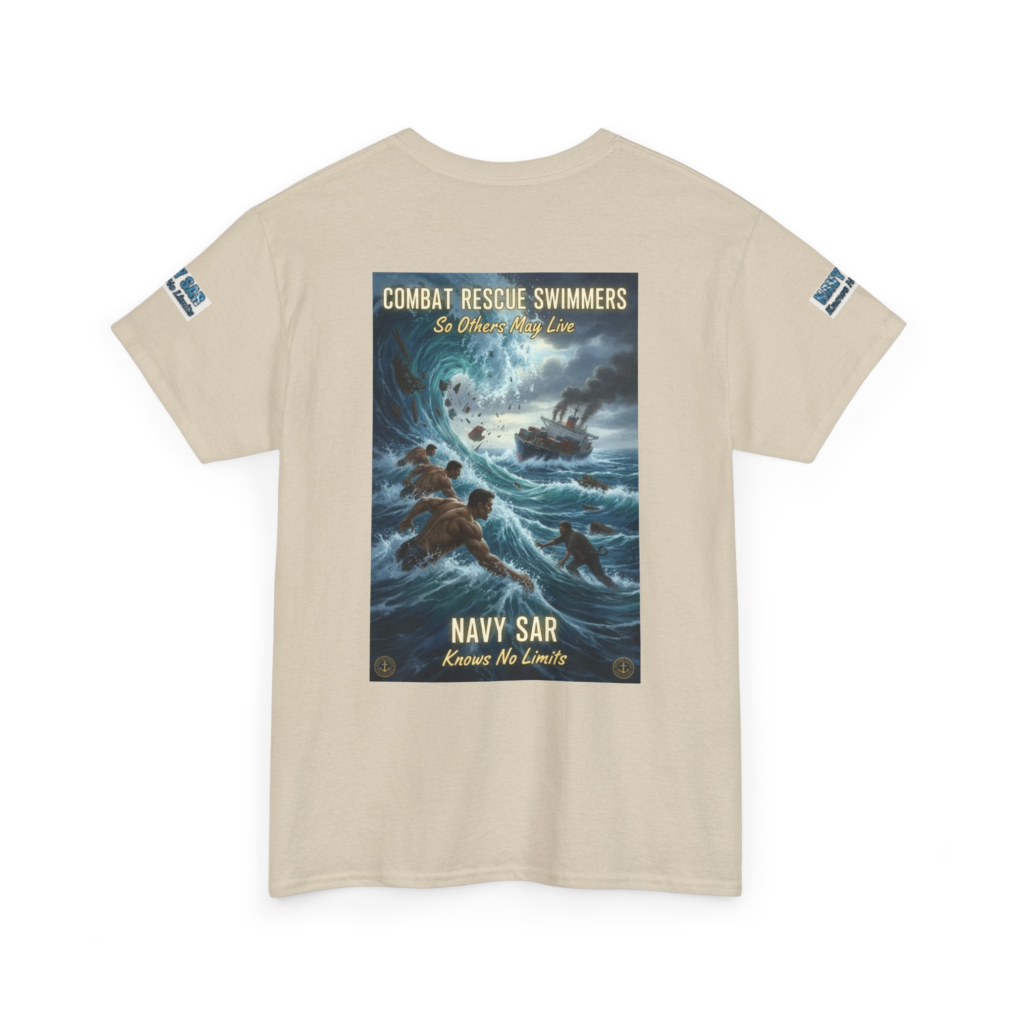 Navy SAR Combat Rescue Swimmers T‑Shirt — "We Know No Limits"