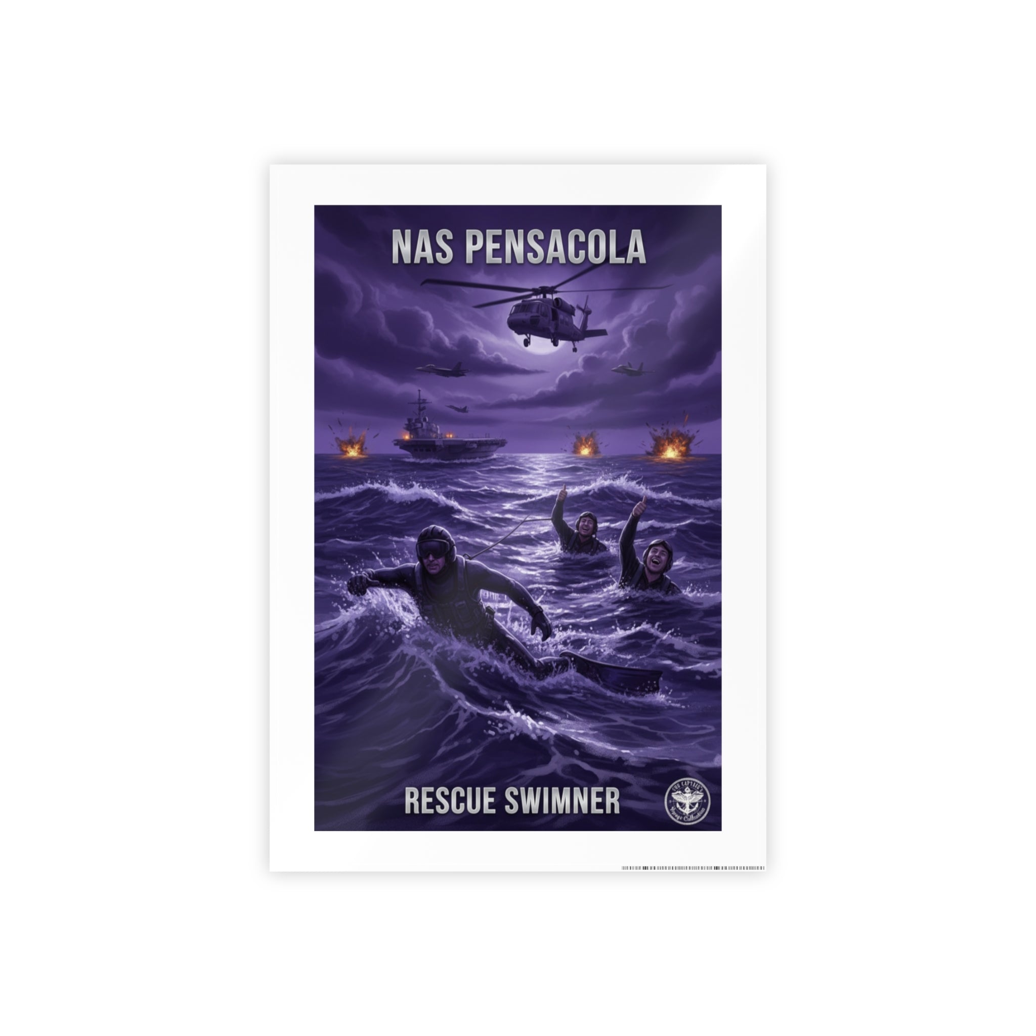 NAS Pensacola Rescue Swimmer Gloss Poster