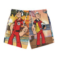 Popeye Nautical Swim Trunks — Cartoon Sailor All-Over Print Beach Shorts