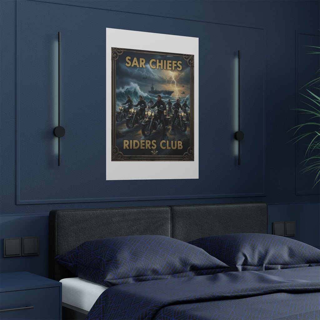 SAR Chiefs Riders Club Satin Poster – Vintage Biker Art Print (300gsm)