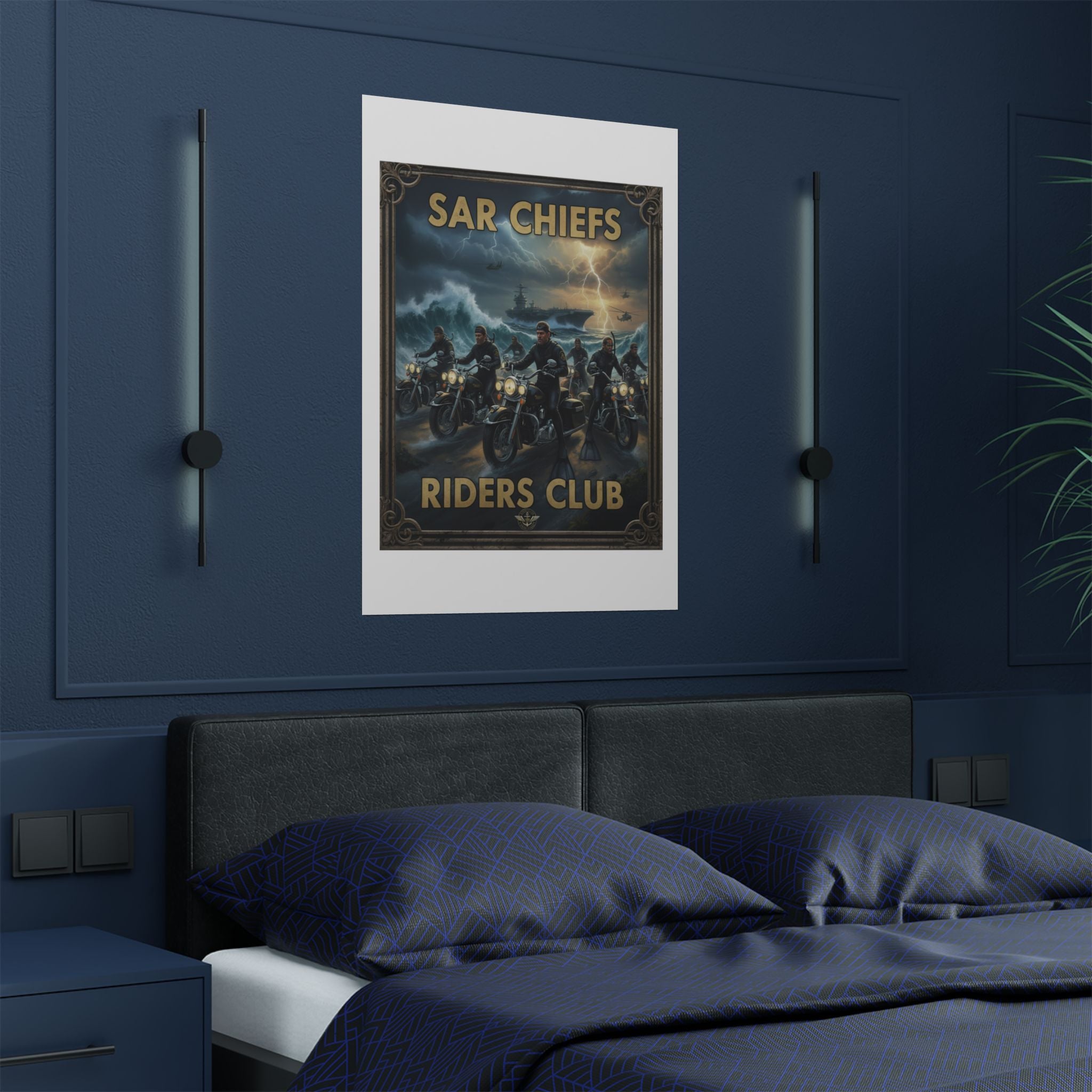 SAR Chiefs Riders Club Satin Poster – Vintage Biker Art Print (300gsm)