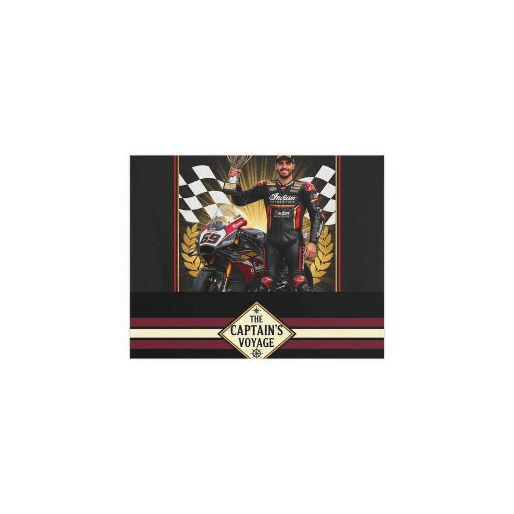 Racing Champion Silk Poster — “Winner’s Circle 69” Motorcycle Wall Art (Indoor/Outdoor)
