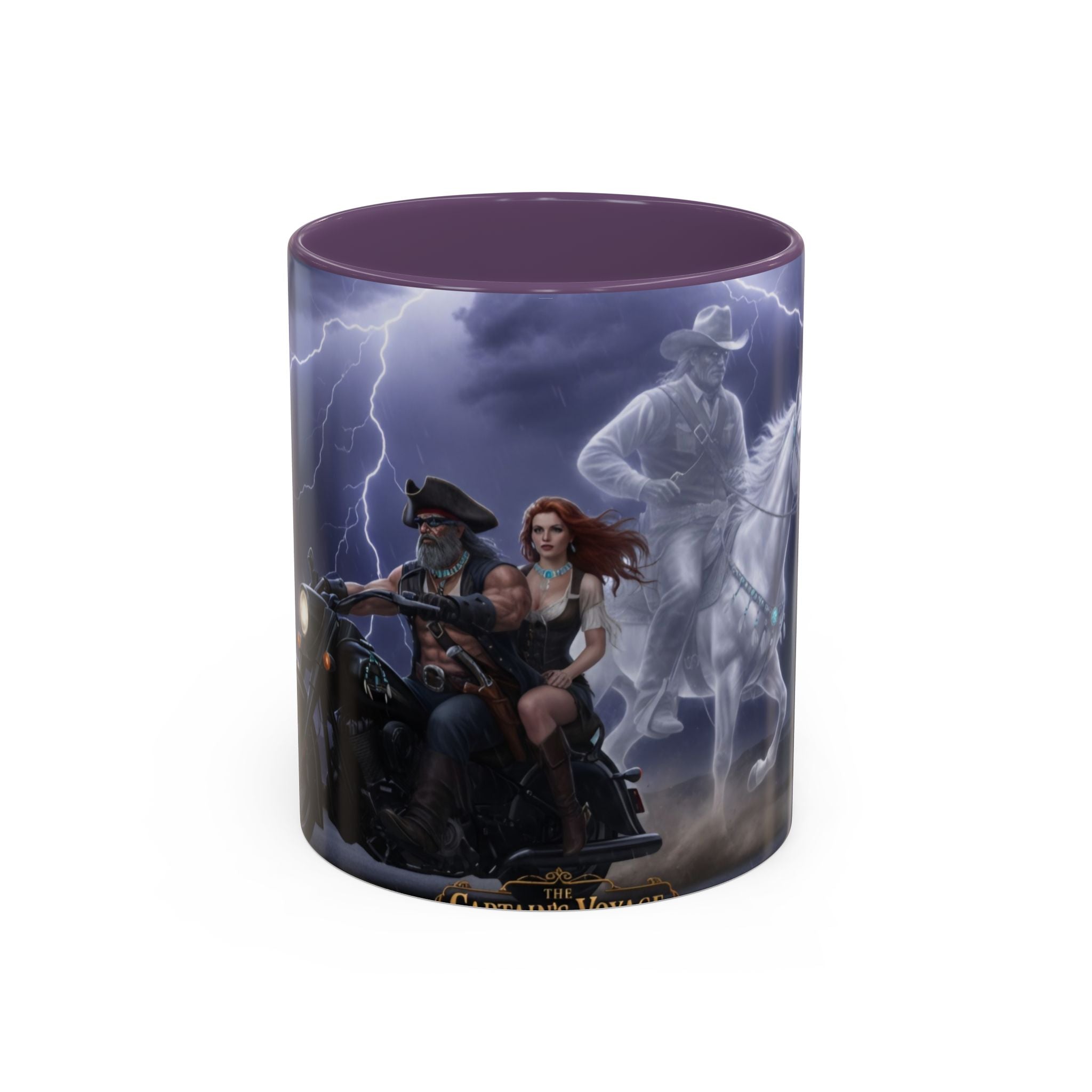 Western Ghost Riders Coffee Mug — Phantom Cowboy & Horse Lightning Accent Mug (11/15oz)