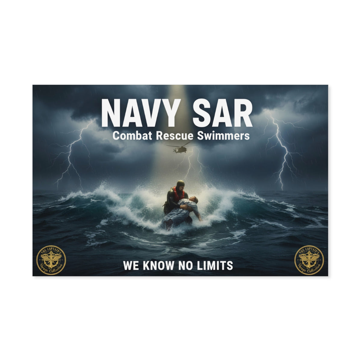Navy SAR Combat Rescue Swimmers Poster — "We Know No Limits"