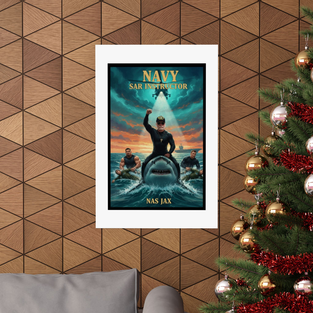 Navy SAR Instructor Matte Poster — Military Rescue Tribute Wall Art