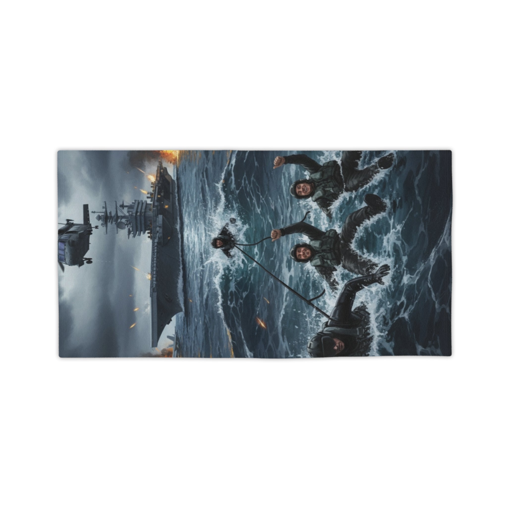 Rescue Swimmer Beach Towel — NAS Pensacola Vintage Sunset Design