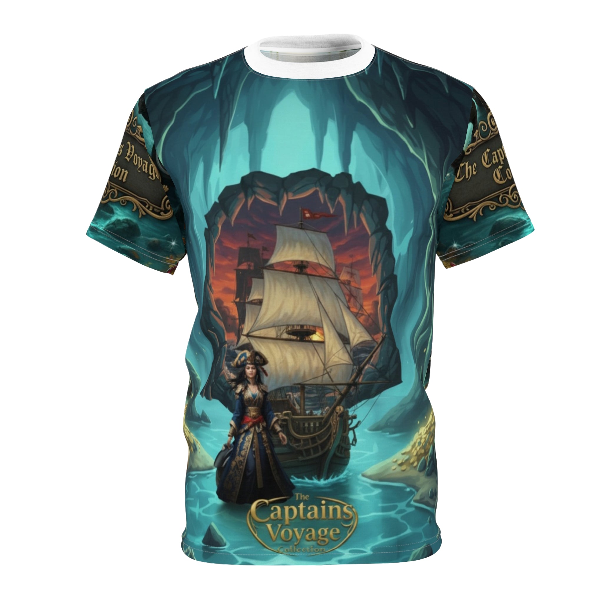 Captain's Voyage Pirate Ship Tee — Nautical Adventure All-Over Print