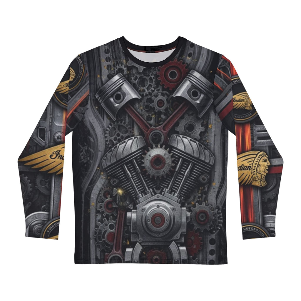 Indian Motorcycle Long Sleeve Shirt — Vintage Native Chief Motorbike Jersey