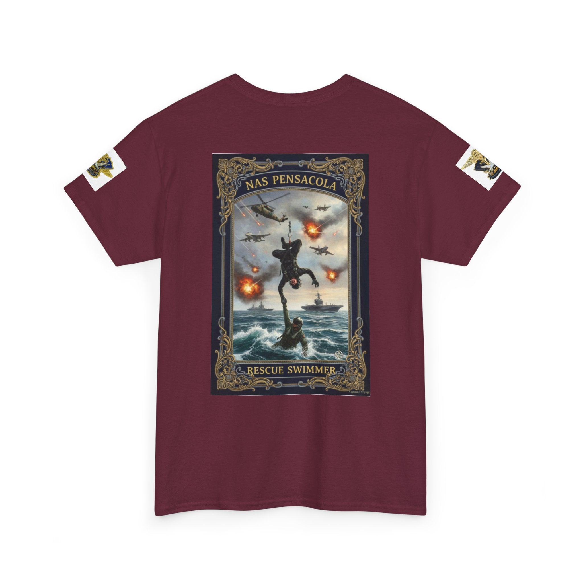 Navy Riders Club Graphic Tee — Vintage Naval Rescue Poster Shirt