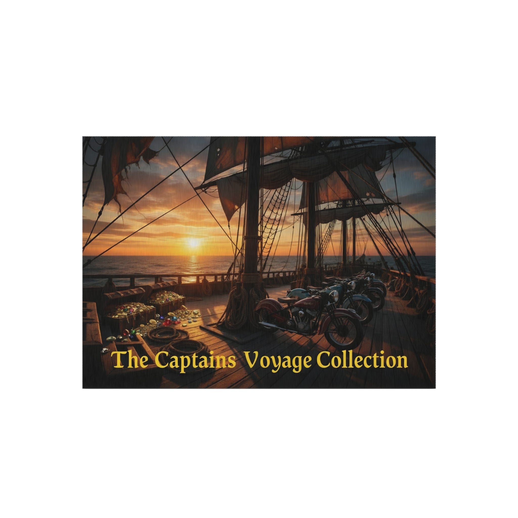 Outdoor Rug - Captain's Voyage Collection Nautical Sunset Doormat