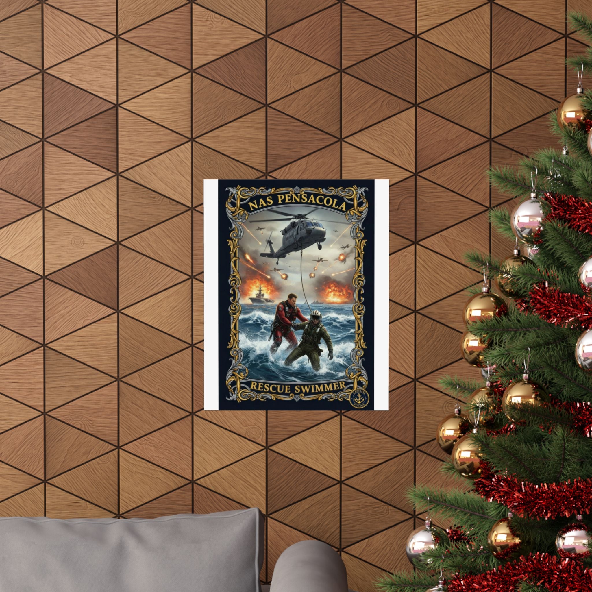 Rescue Swimmer Poster – NAS Pensacola Matte Vertical Wall Art