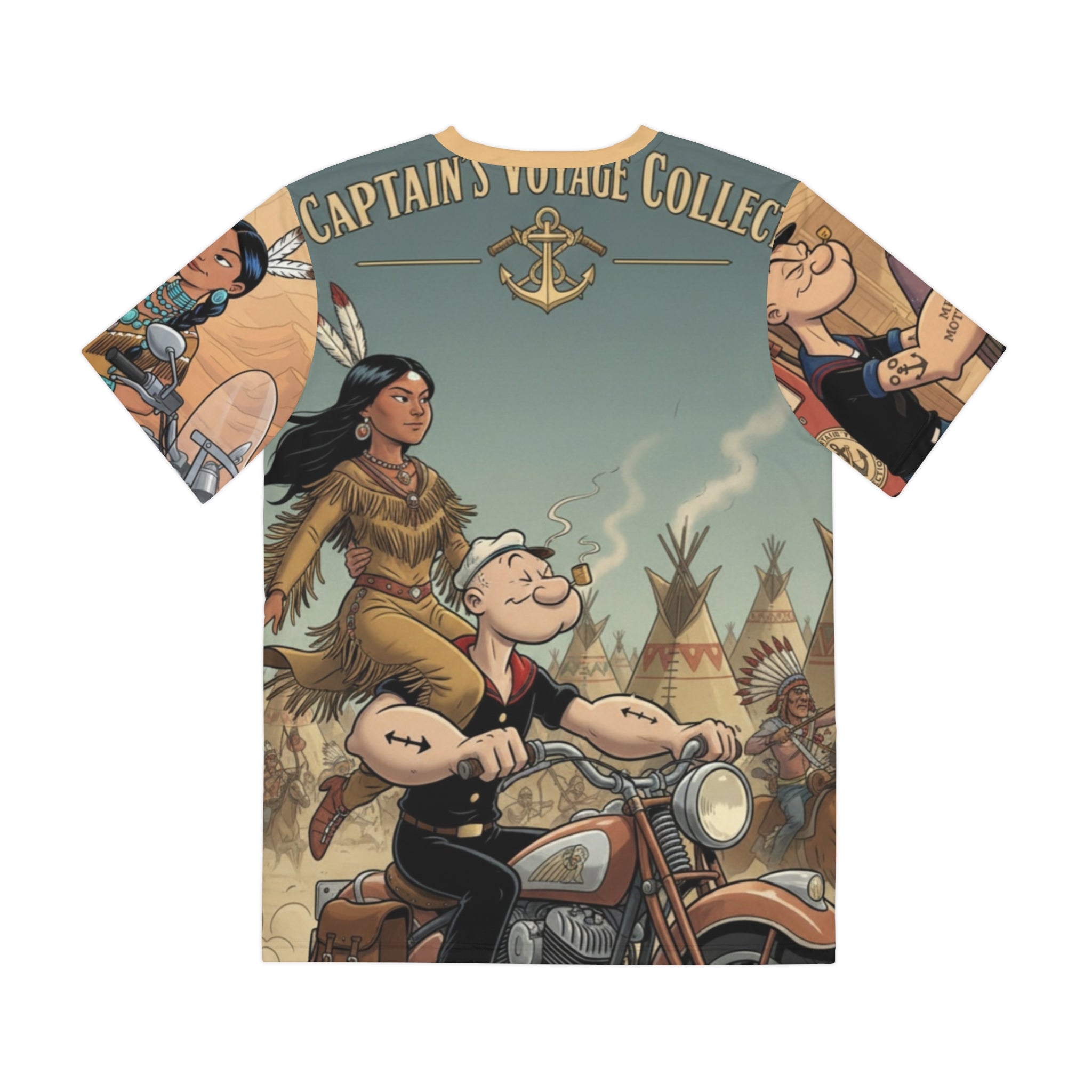 Popeye & Native Girl Vintage Motorcycle Tee – Captain's Voyage Collection