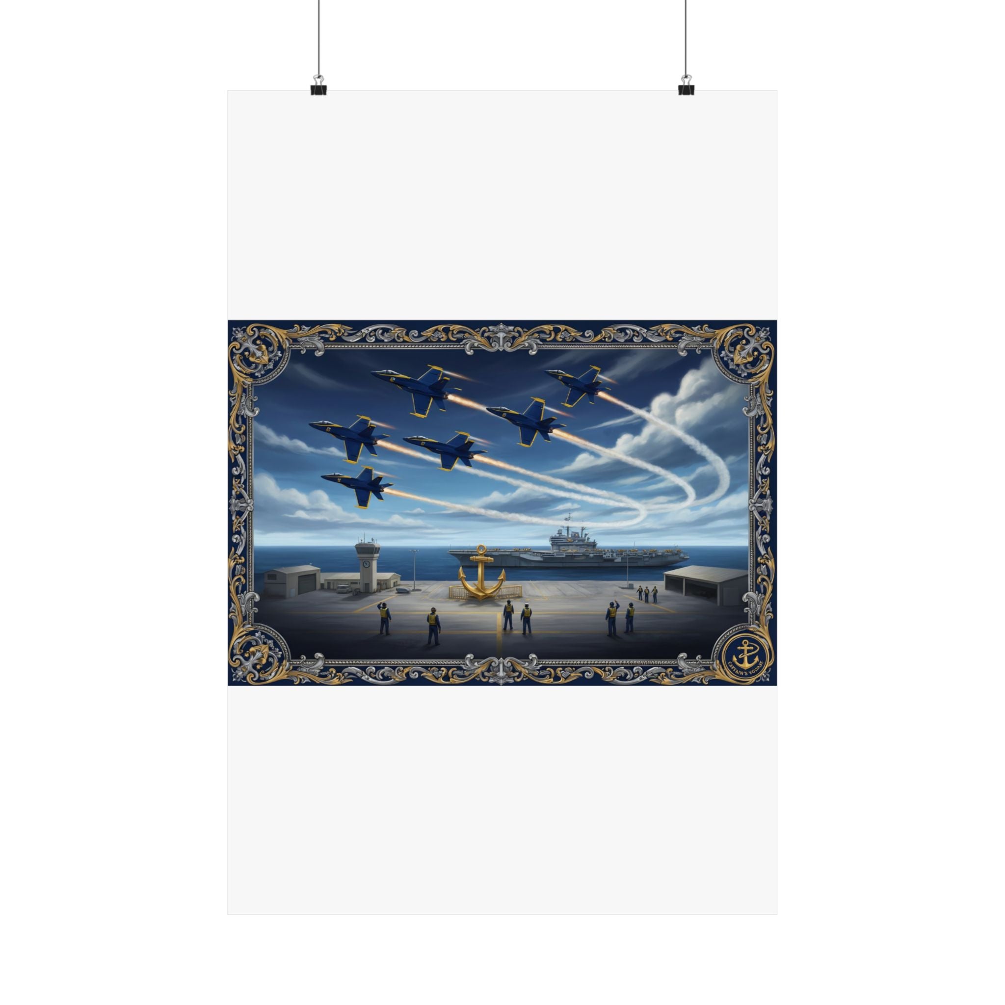 Matte Vertical Poster — Navy Blue Angels Aircraft Carrier Tribute