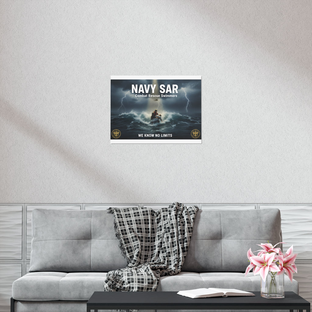 Navy SAR Combat Rescue Swimmers Poster — "We Know No Limits"