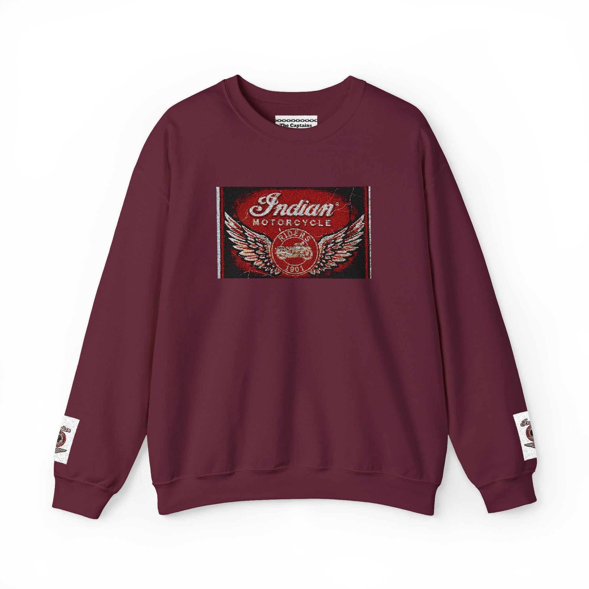 Vintage Motorcycle Crewneck Sweatshirt — 'Indian Motorcycles' Winged Logo