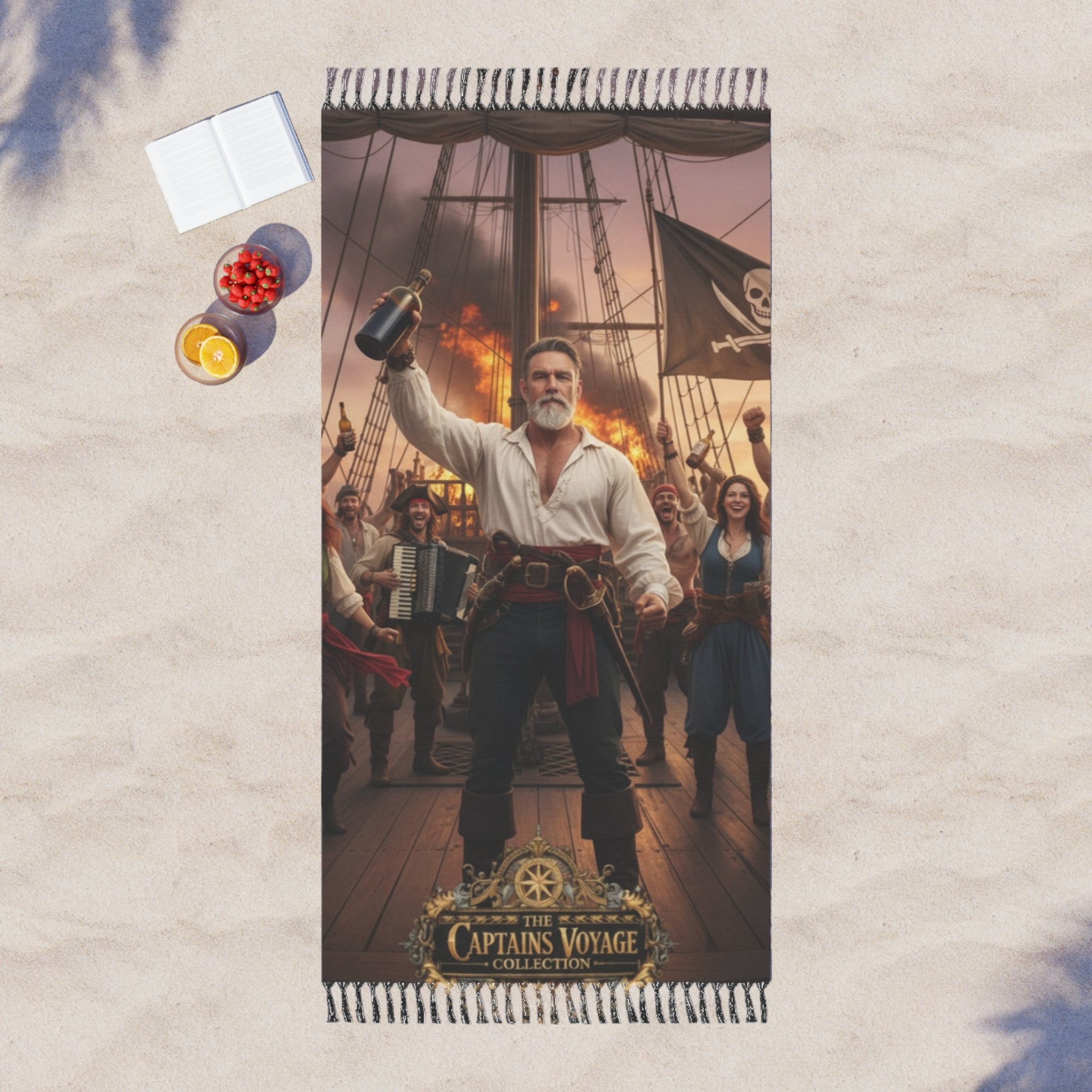 Pirate Captain Beach Towel — Boho Fringe Nautical Beach Cloth