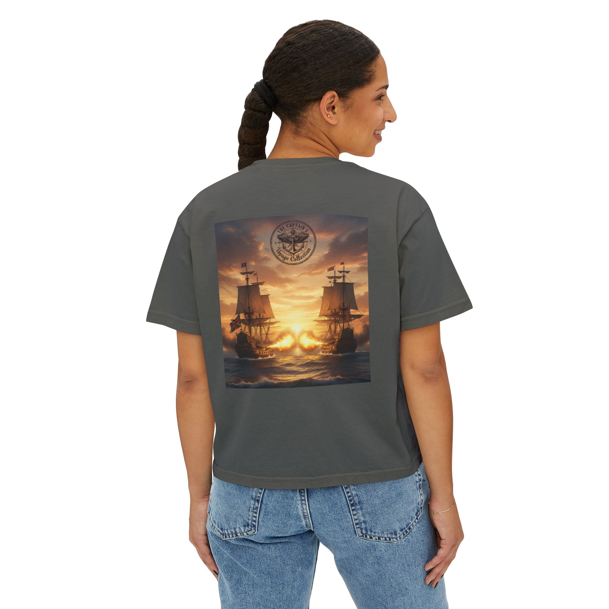 Boxy Tee — Captains Voyage Vintage Motorcycle & Sailing Graphic