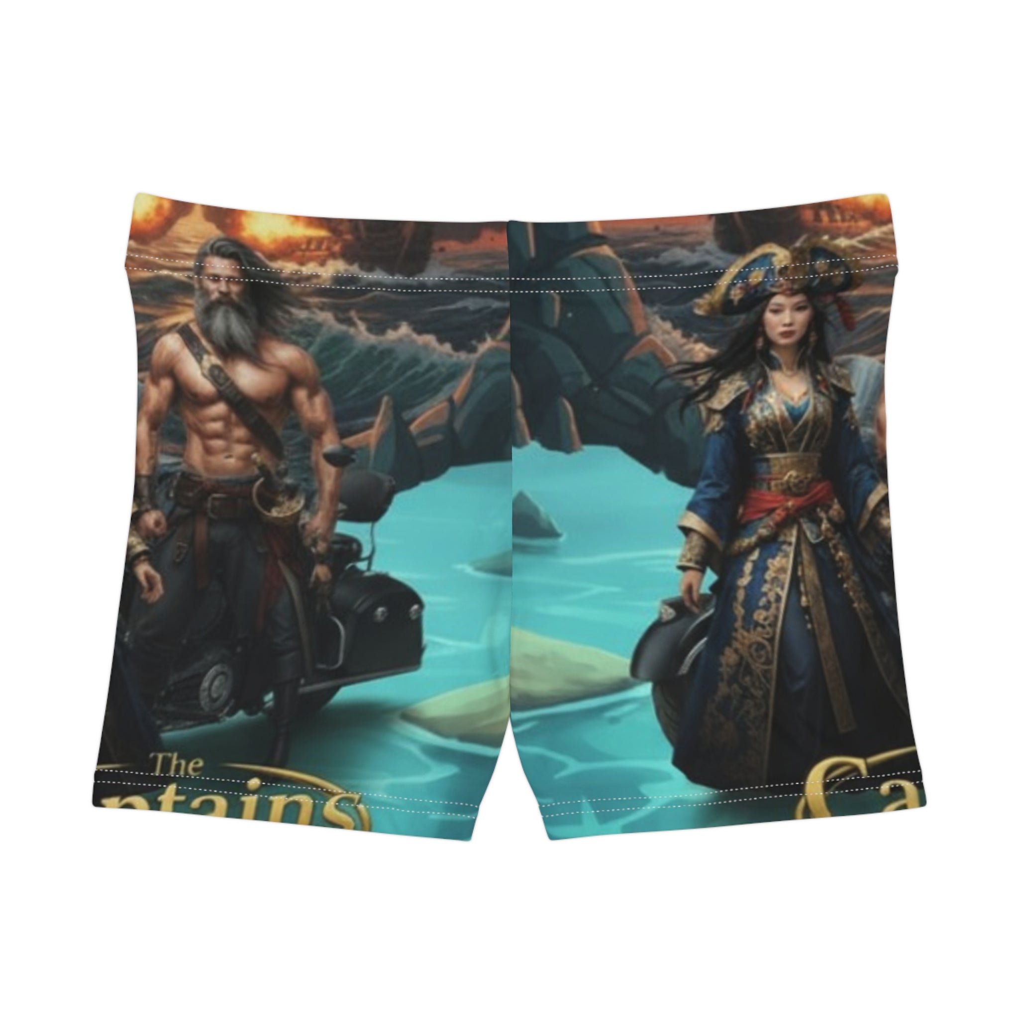 Fantasy Pirate Women’s Shorts — Nautical Adventure AOP Swim/Beach Shorts