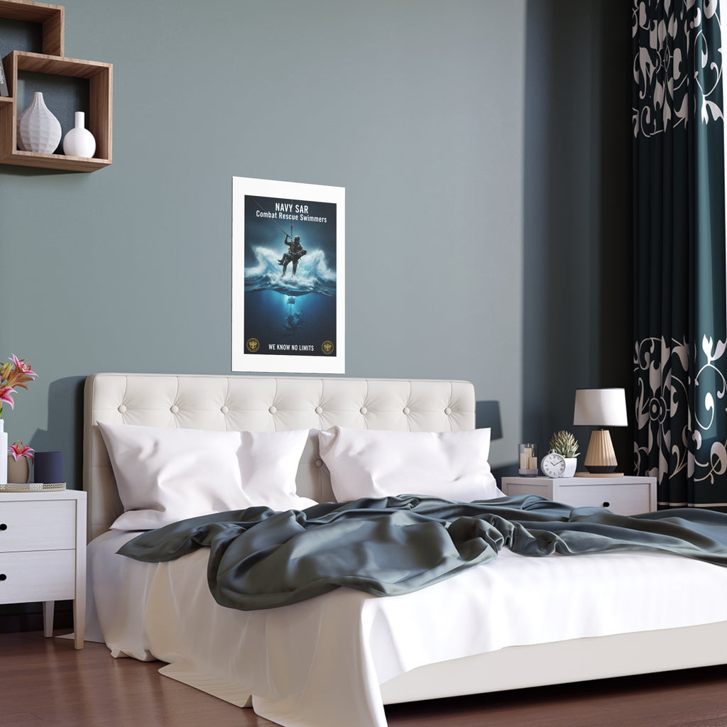Diver Split-View Silk Poster — Underwater Adventure Wall Art (Indoor/Outdoor)
