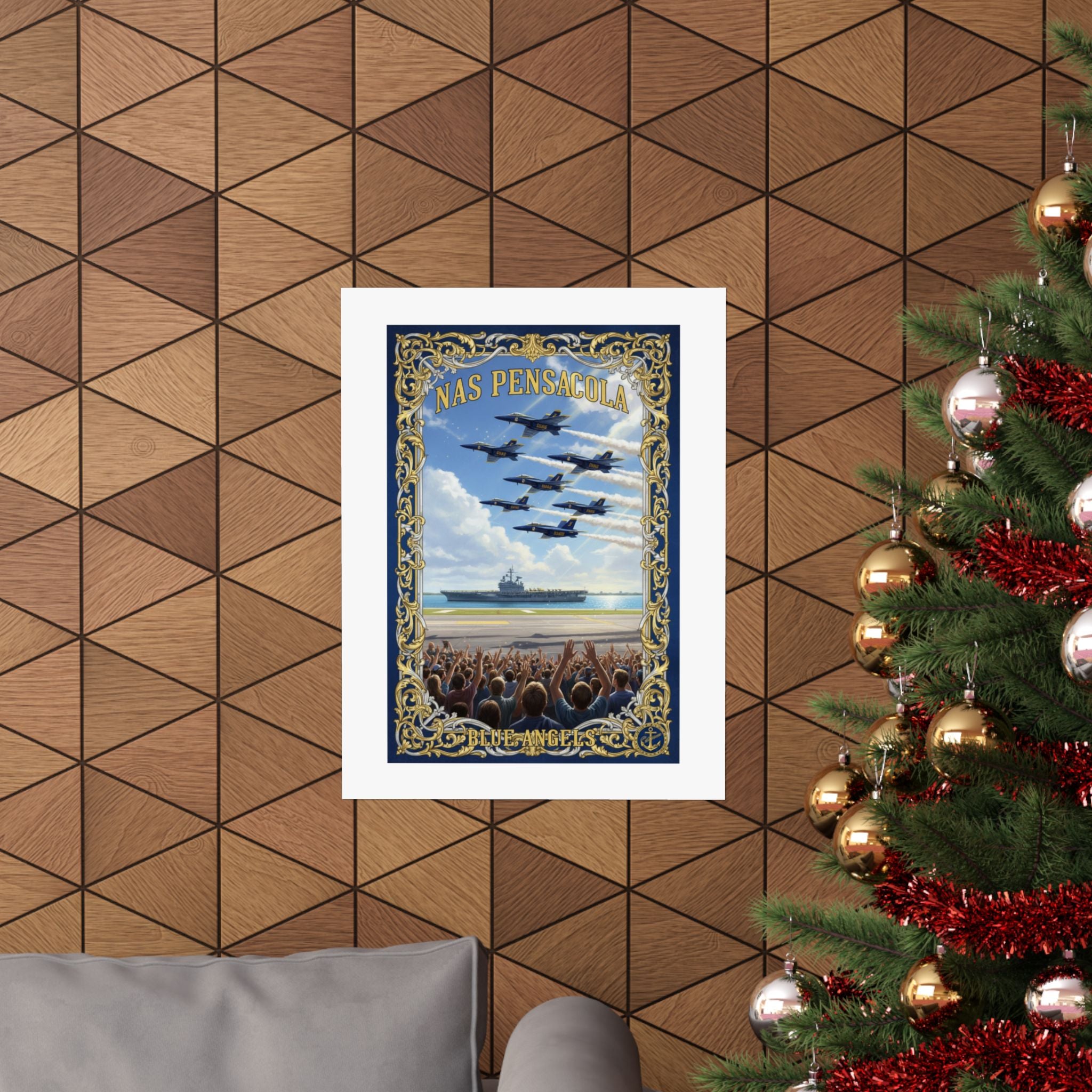 Blue Angels NAS Pensacola Poster — Navy Jet Airshow Matte Vertical Print