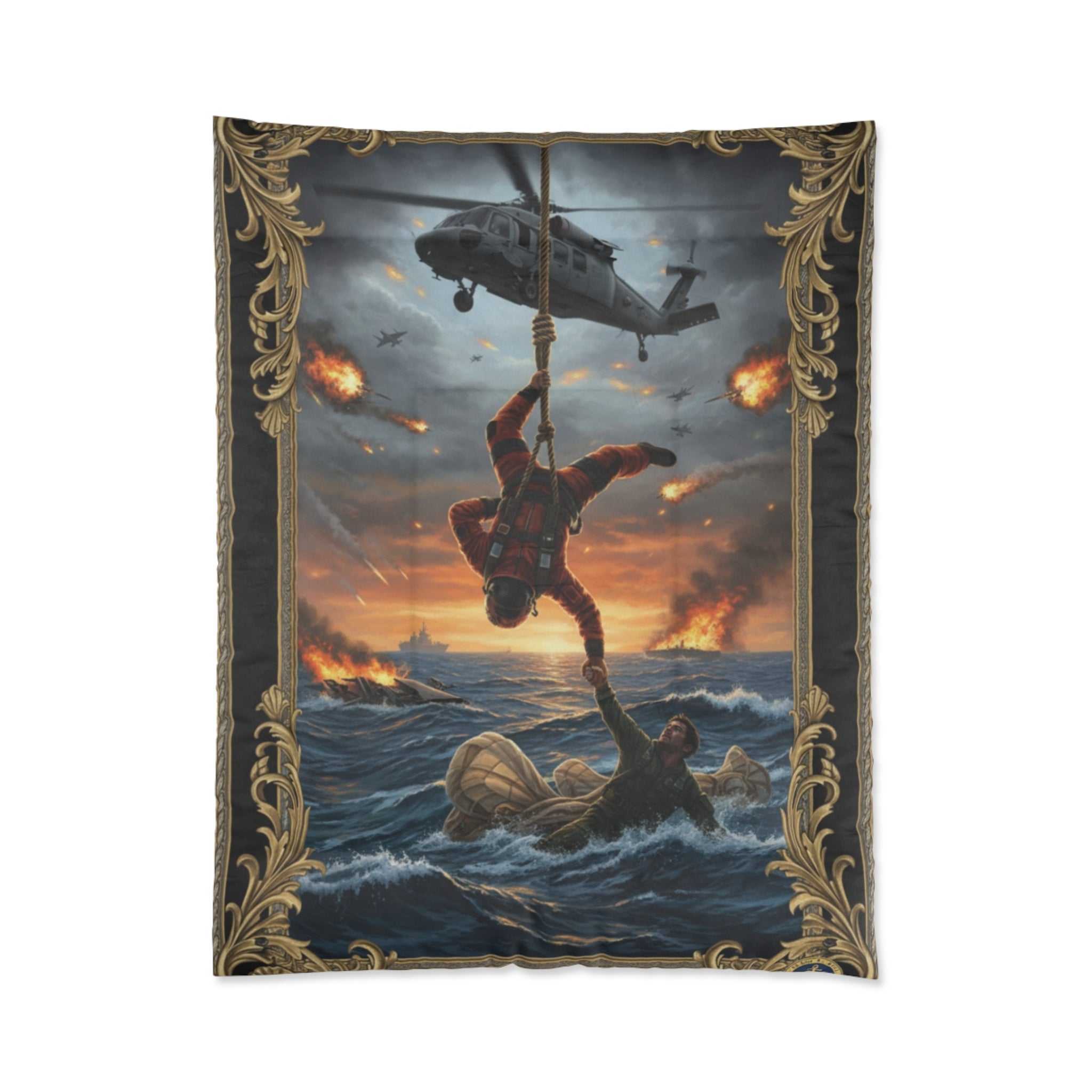 Rescue At Sea Comforter – Helicopter Navy SAR Search & Save Bedding