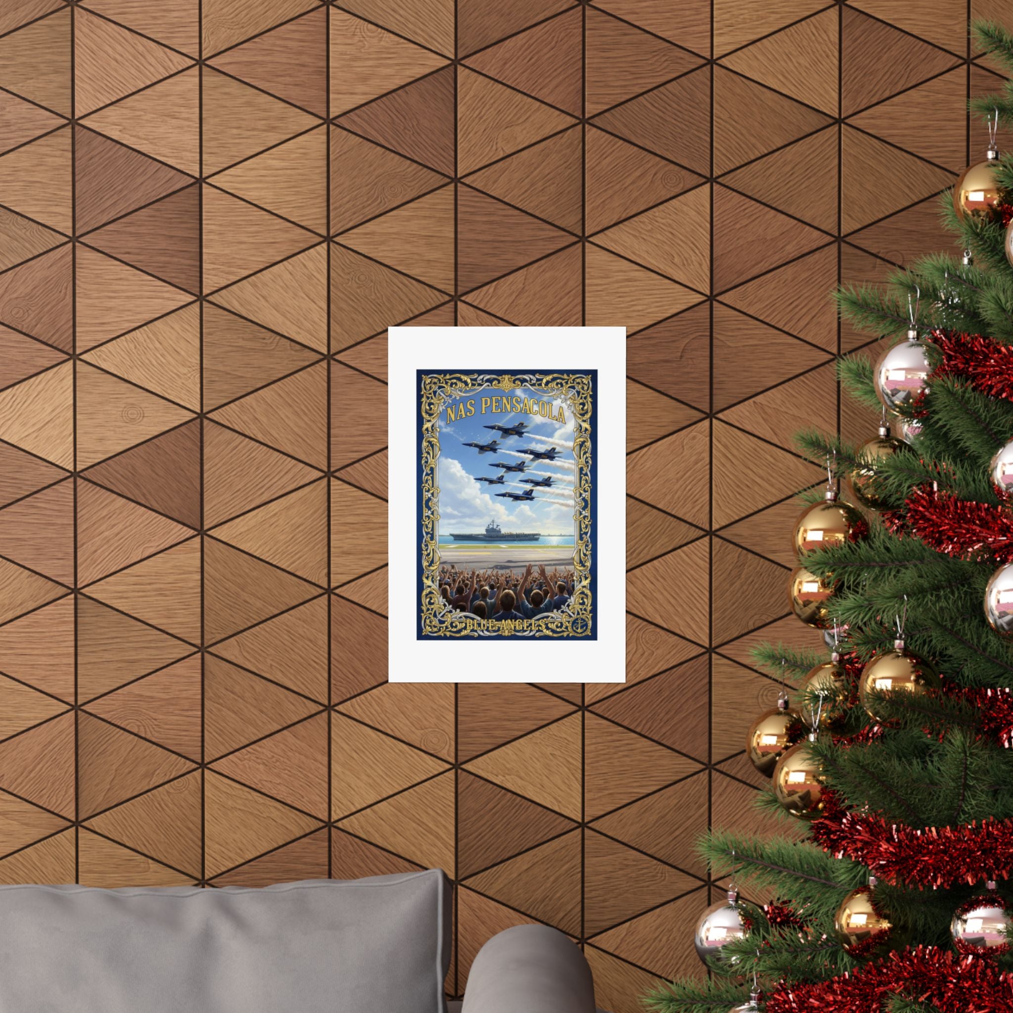 Blue Angels NAS Pensacola Poster — Navy Jet Airshow Matte Vertical Print