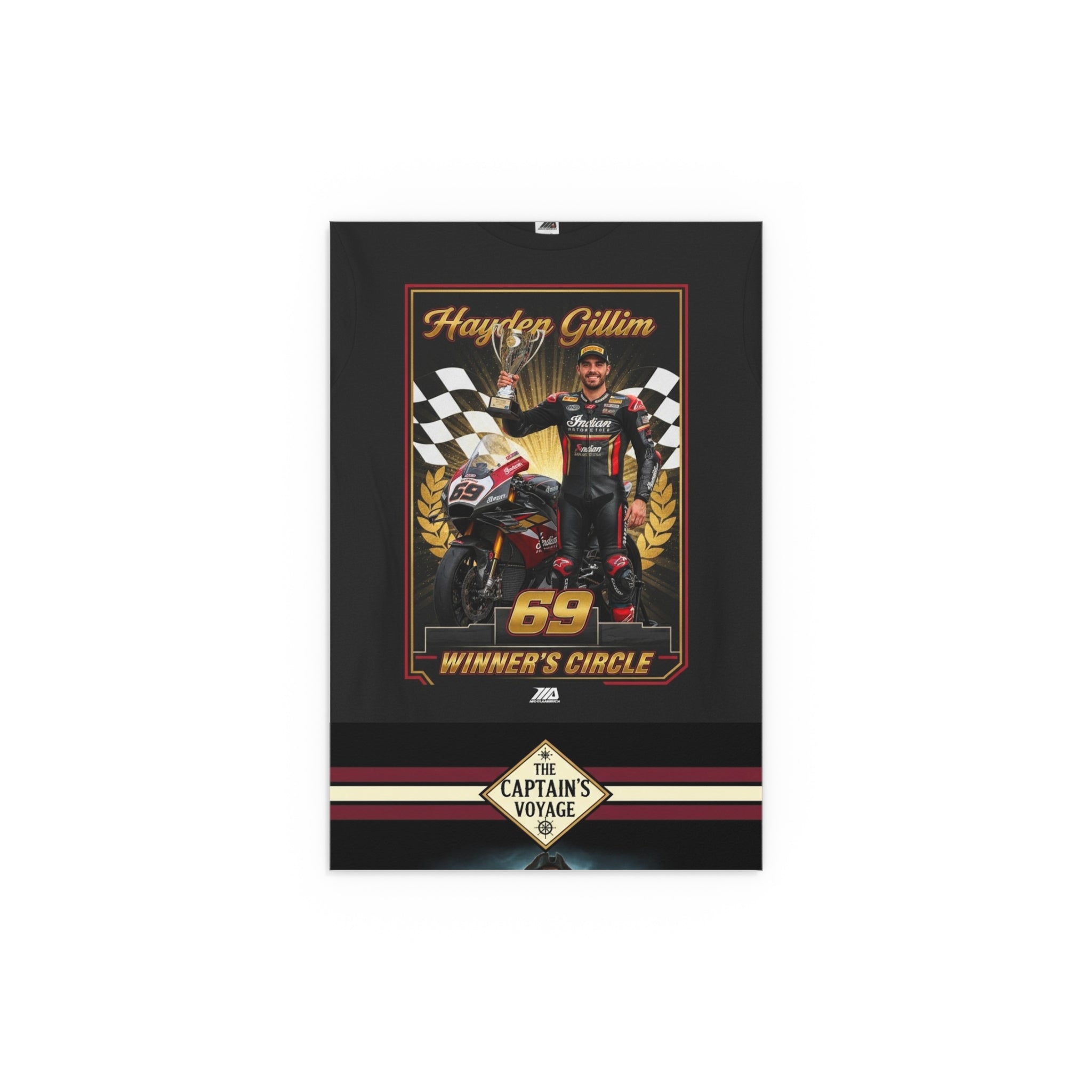 Racing Champion Silk Poster — “Winner’s Circle 69” Motorcycle Wall Art (Indoor/Outdoor)
