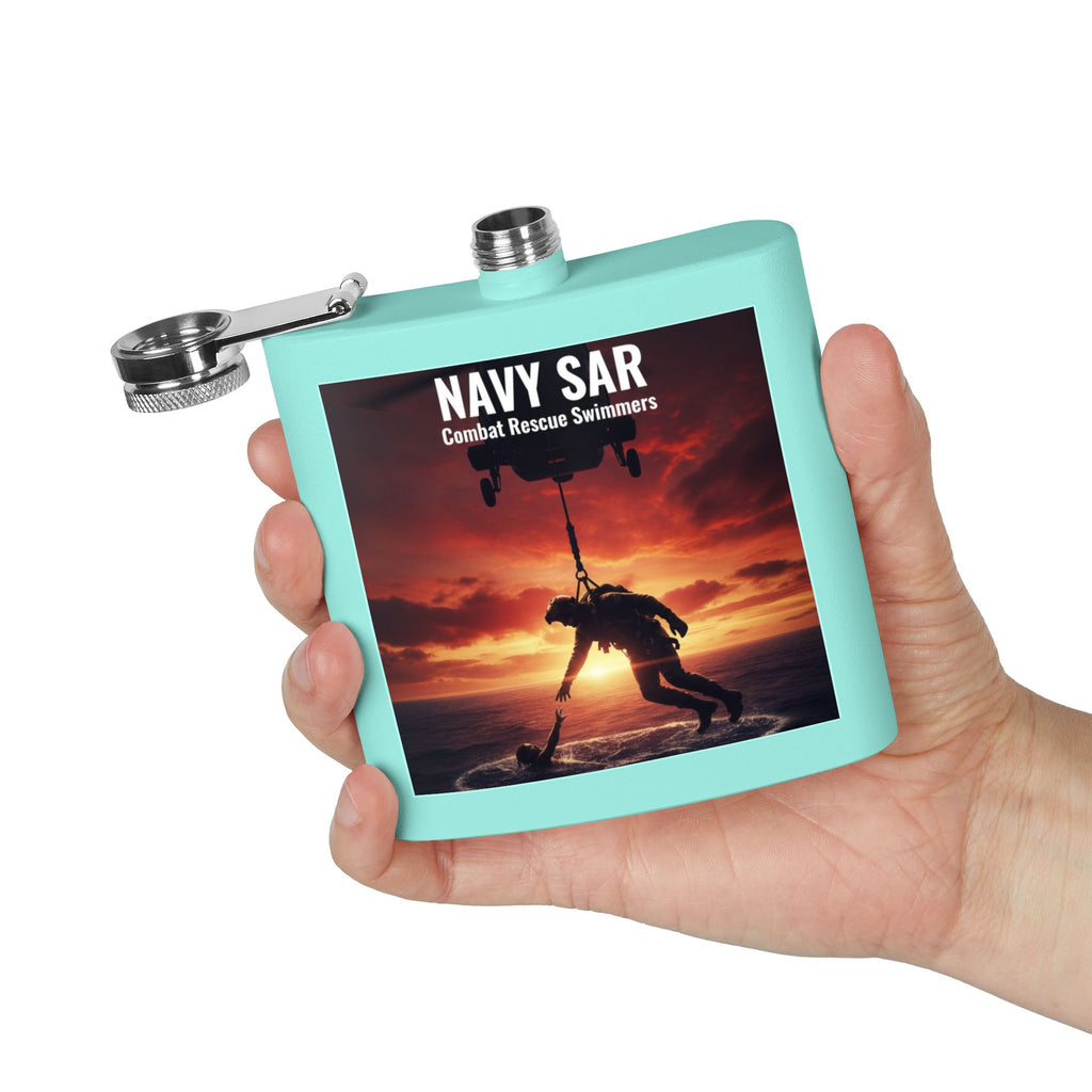 Navy SAR Combat Rescue Swimmers 6oz Stainless Steel Flask