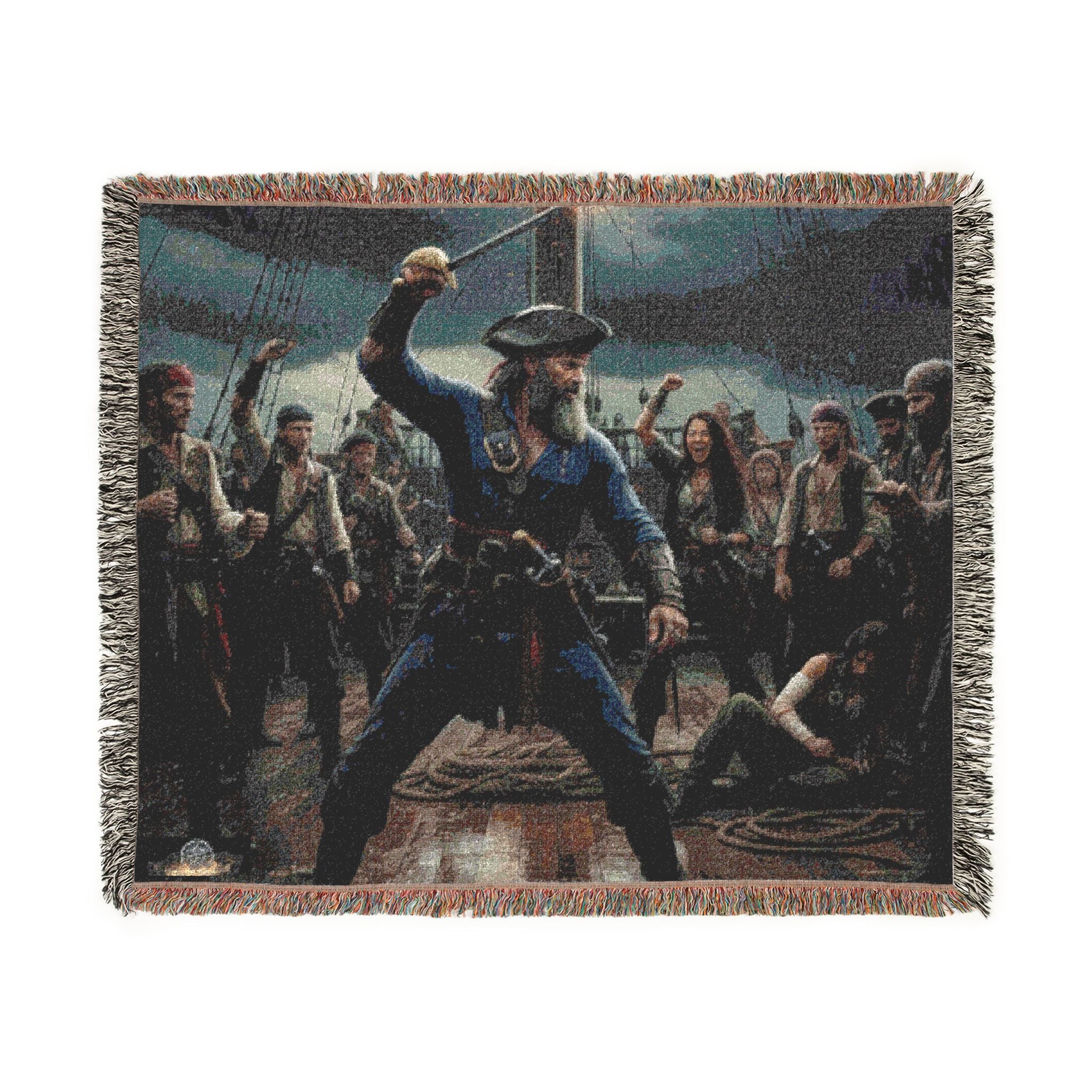 Western Dance Party Woven Blanket — Cowboy Dance Scene Throw