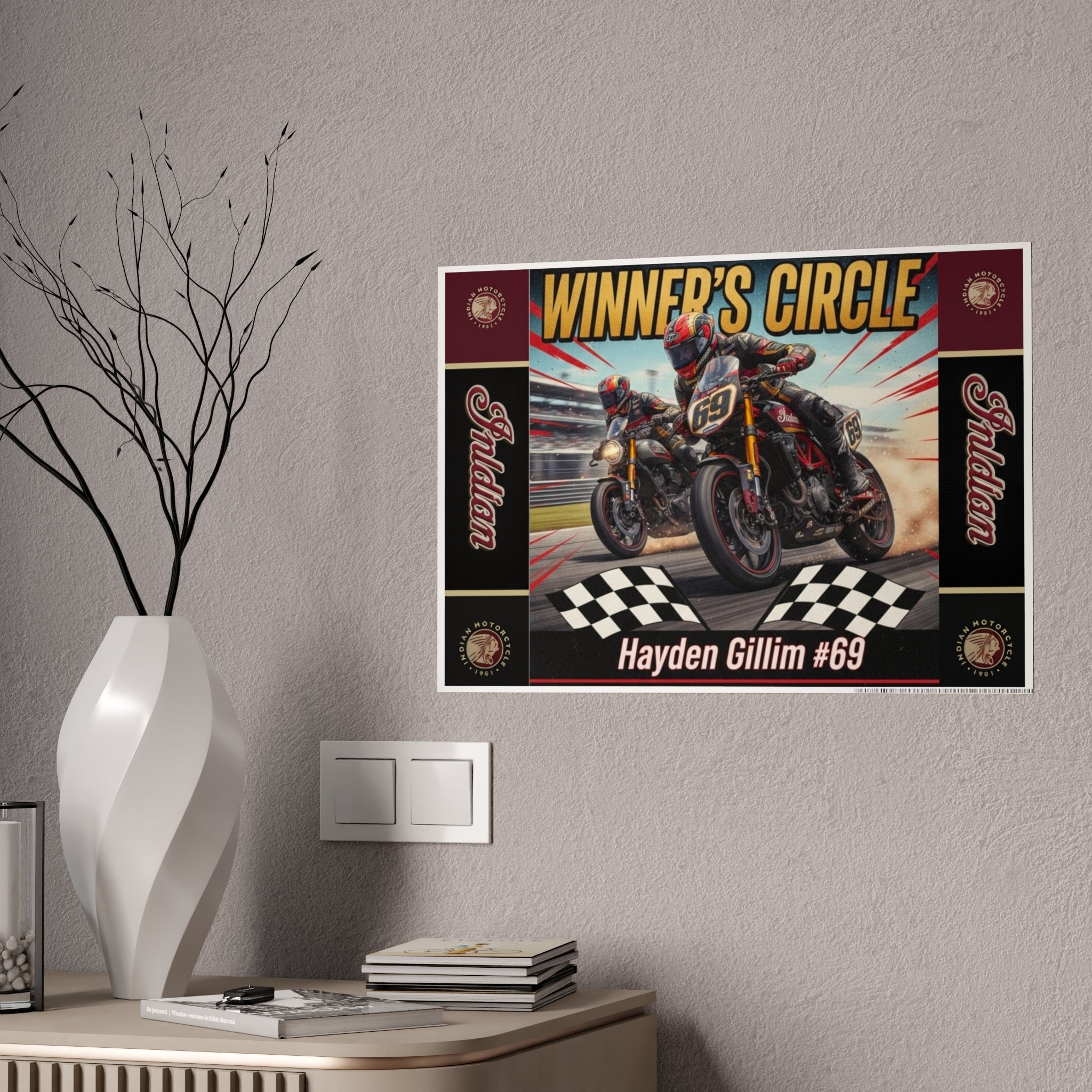 Winner’s Circle Motorcycle Poster — Hayden Gillim #69 Gloss Print