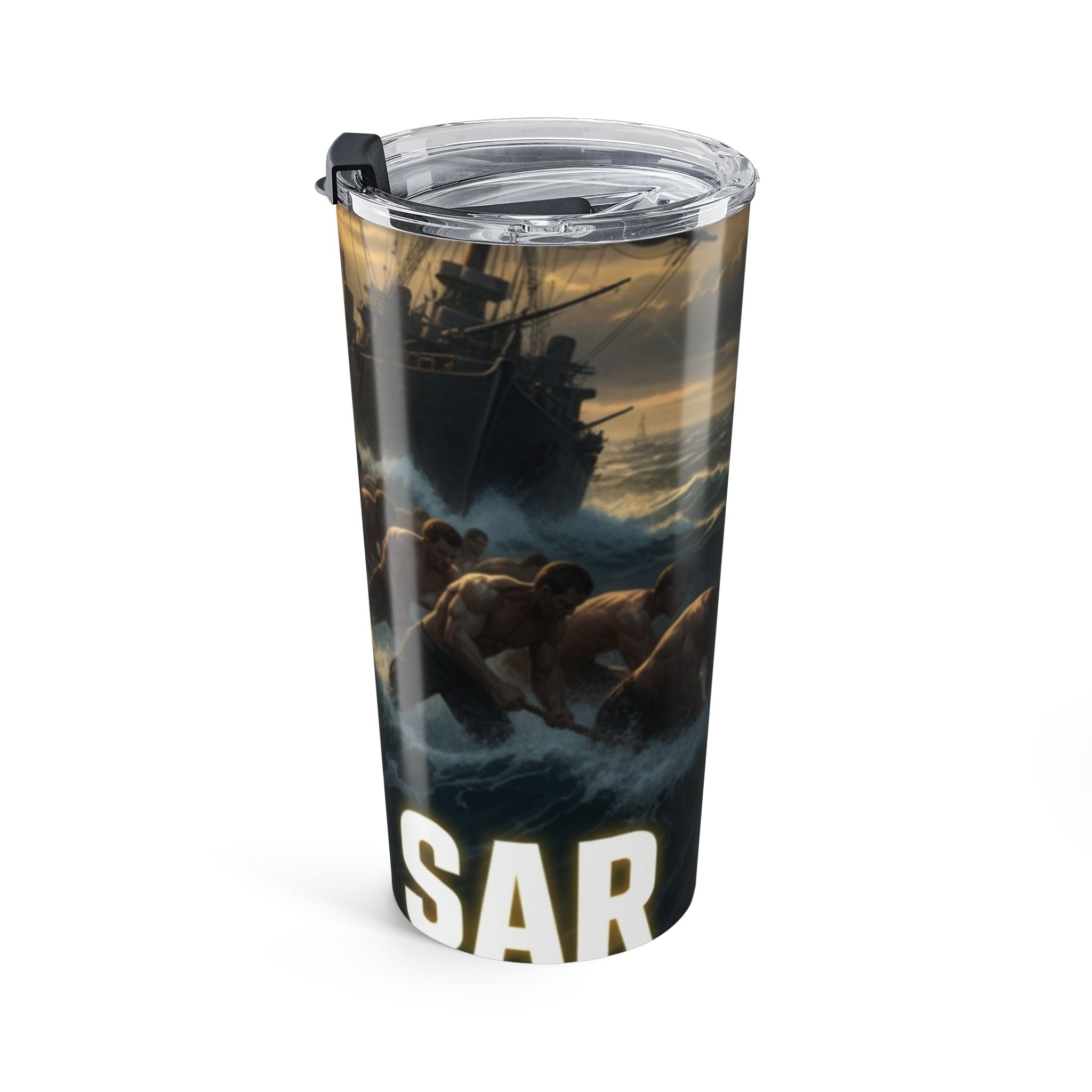 20oz Navy SEALs Combat Boat Stainless Tumbler — Military Veteran Pride Travel Mug