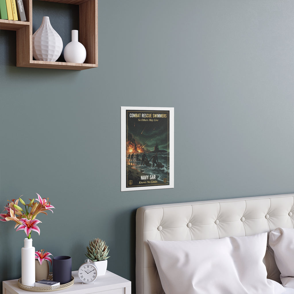 Navy SAR Combat Rescue Swimmers Silk Poster — 'So Others May Live' Indoor/Outdoor Print