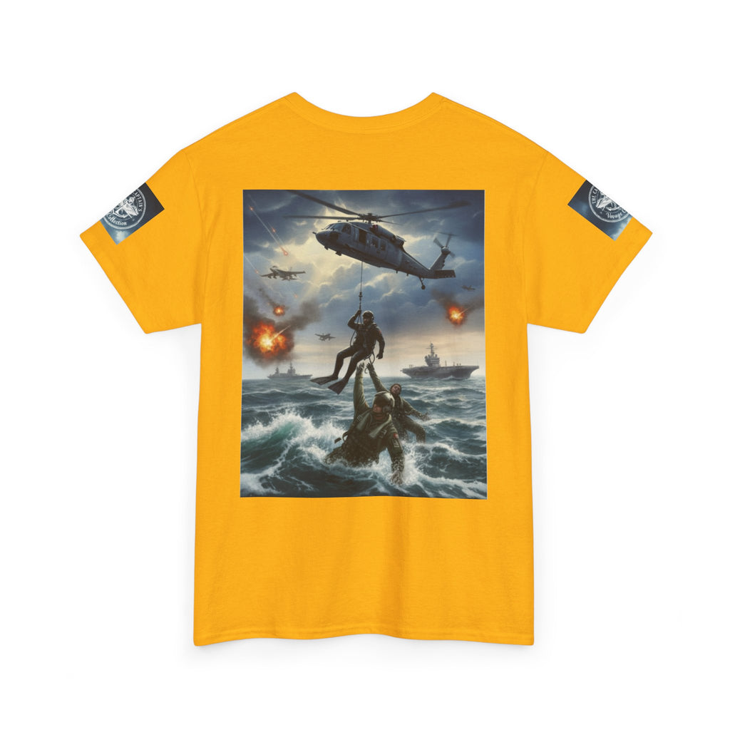 Navy Search & Rescue Graphic Tee — SAR Helicopter Rescue Scene