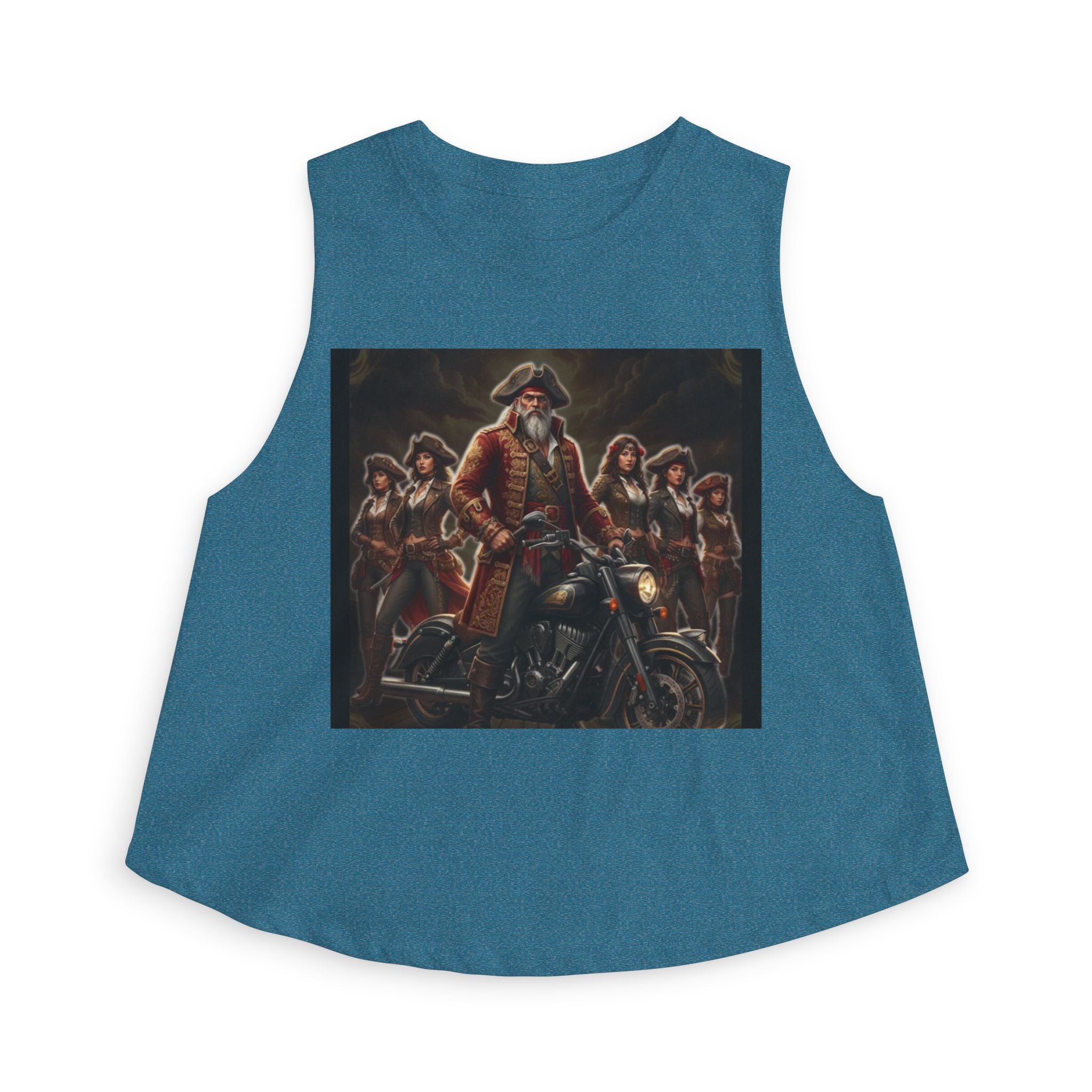 Women's Crop Top — Vintage Pirate Crew Motorcycle Graphic