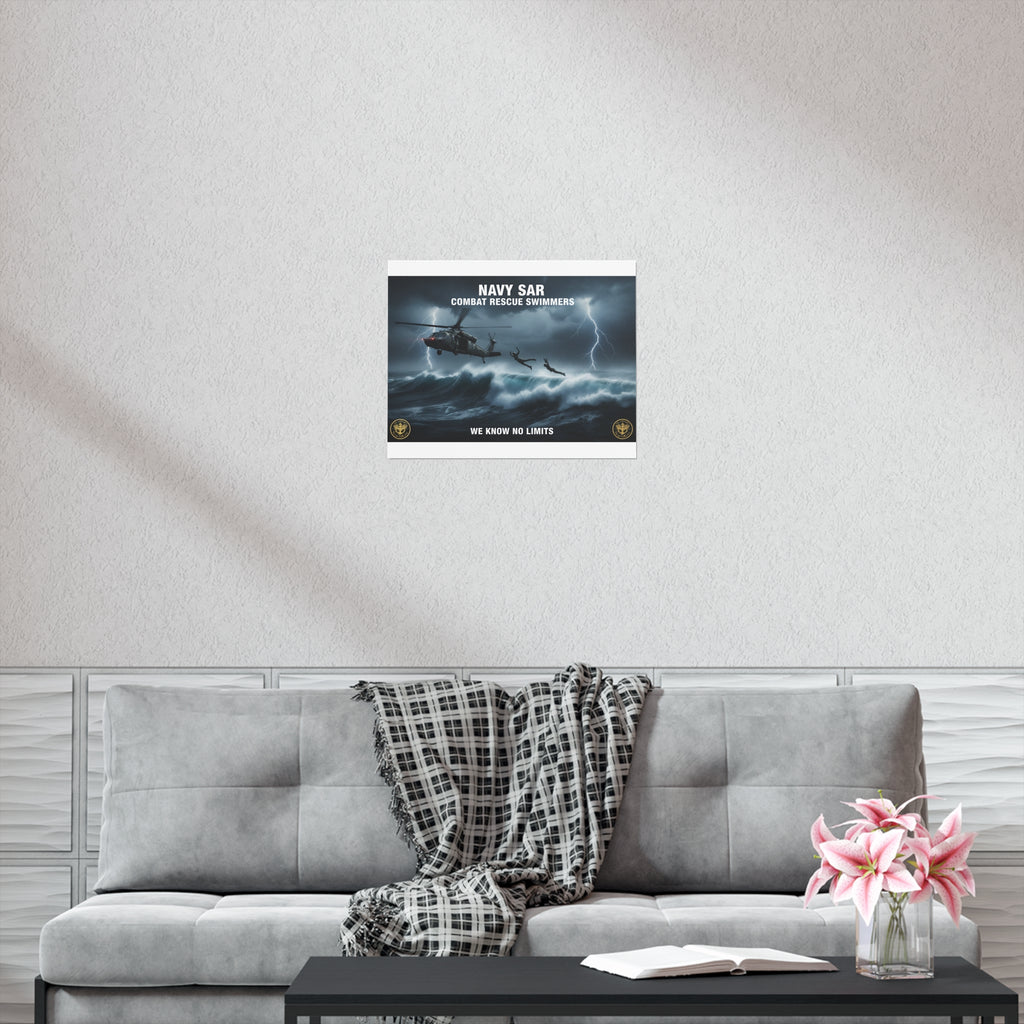 Navy SAR Combat Rescue Swimmers Poster – 'We Know No Limits'