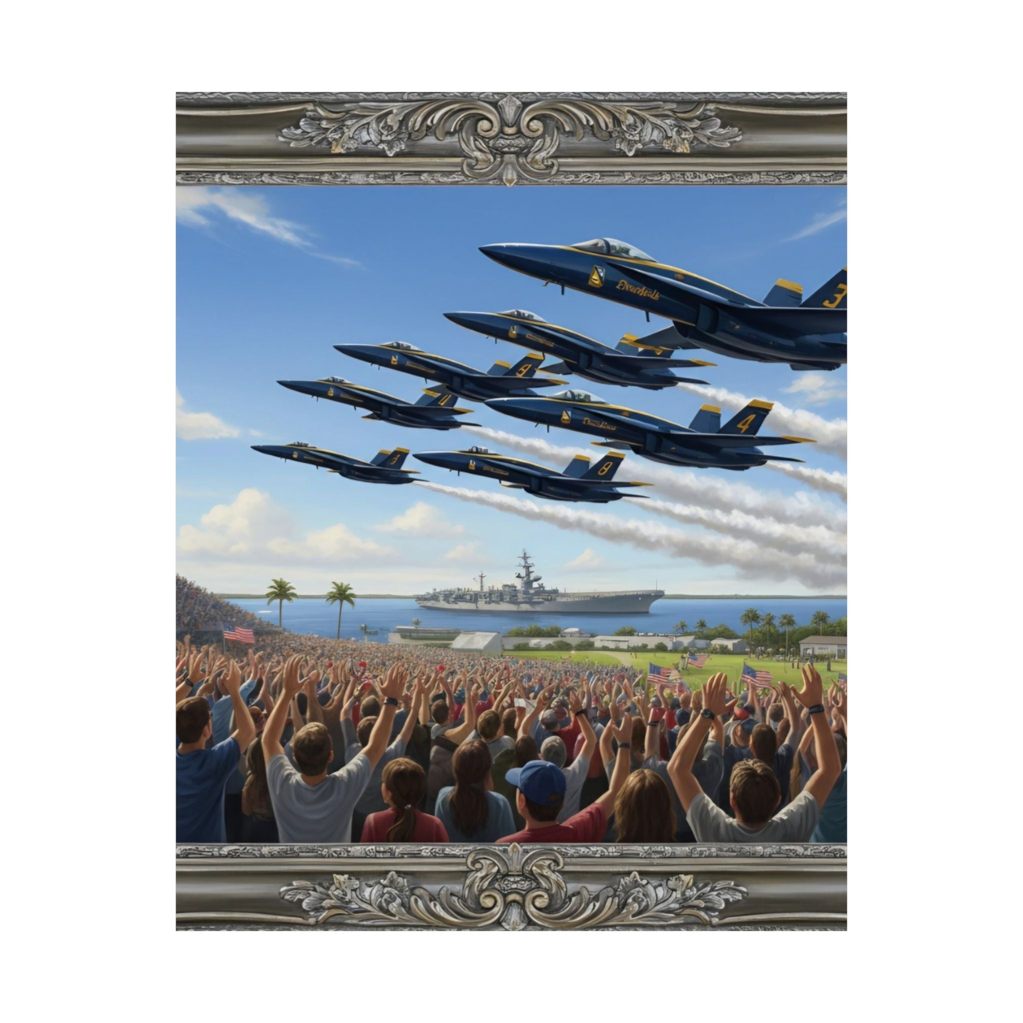 Airshow Navy Blue Angels Poster — Matte Vertical Aviation Print