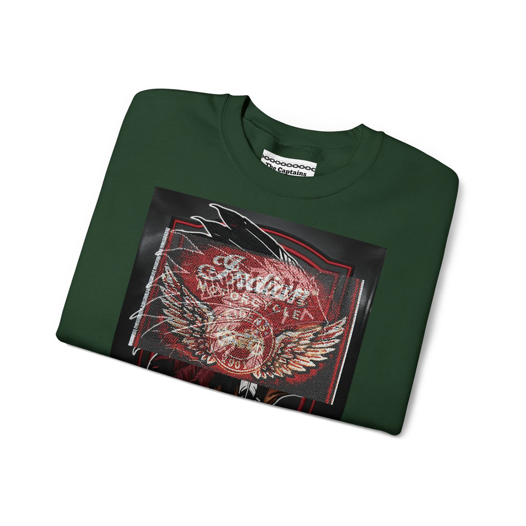 Vintage Motorcycle Crewneck Sweatshirt — 'Indian Motorcycles' Winged Logo