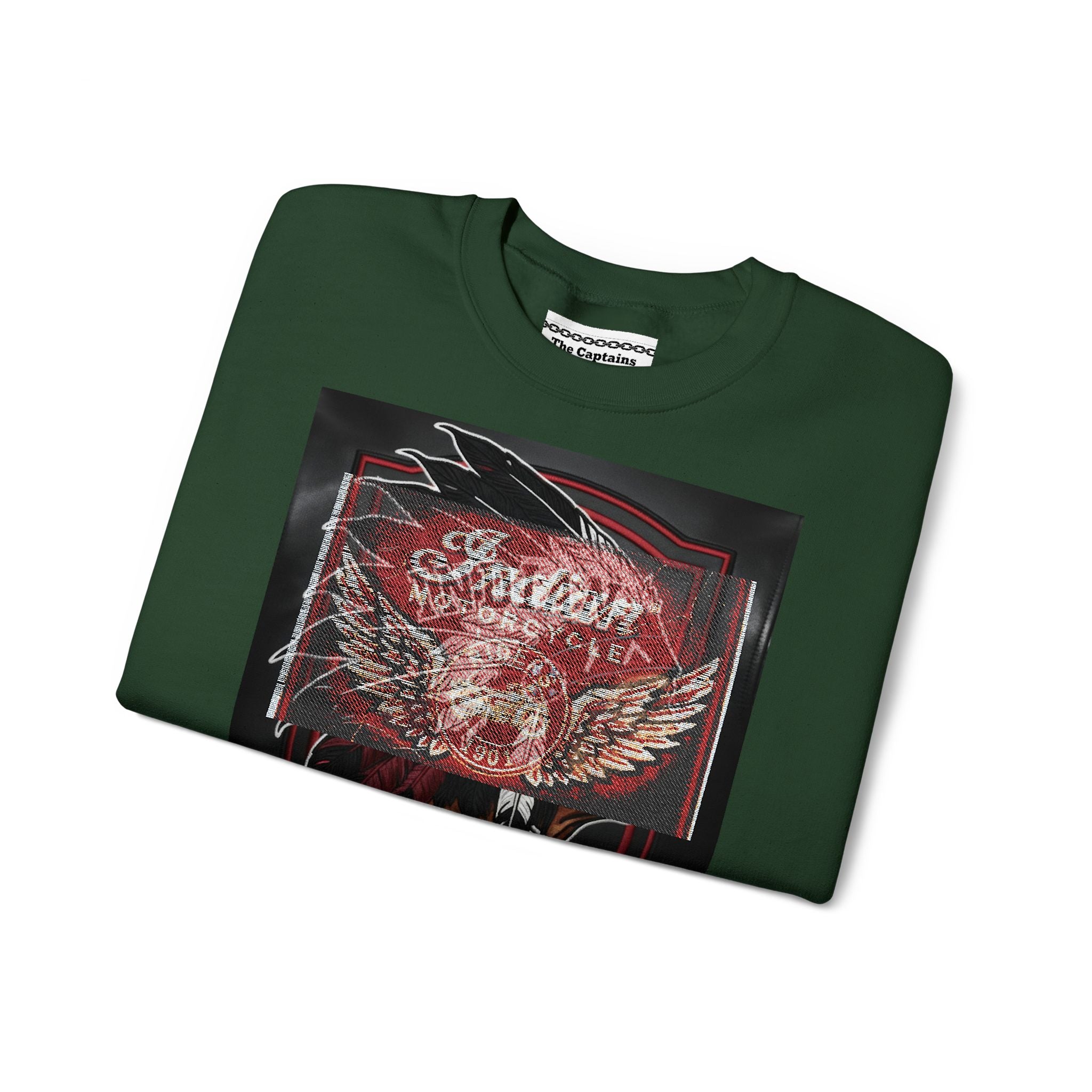 Vintage Motorcycle Crewneck Sweatshirt — 'Indian Motorcycles' Winged Logo