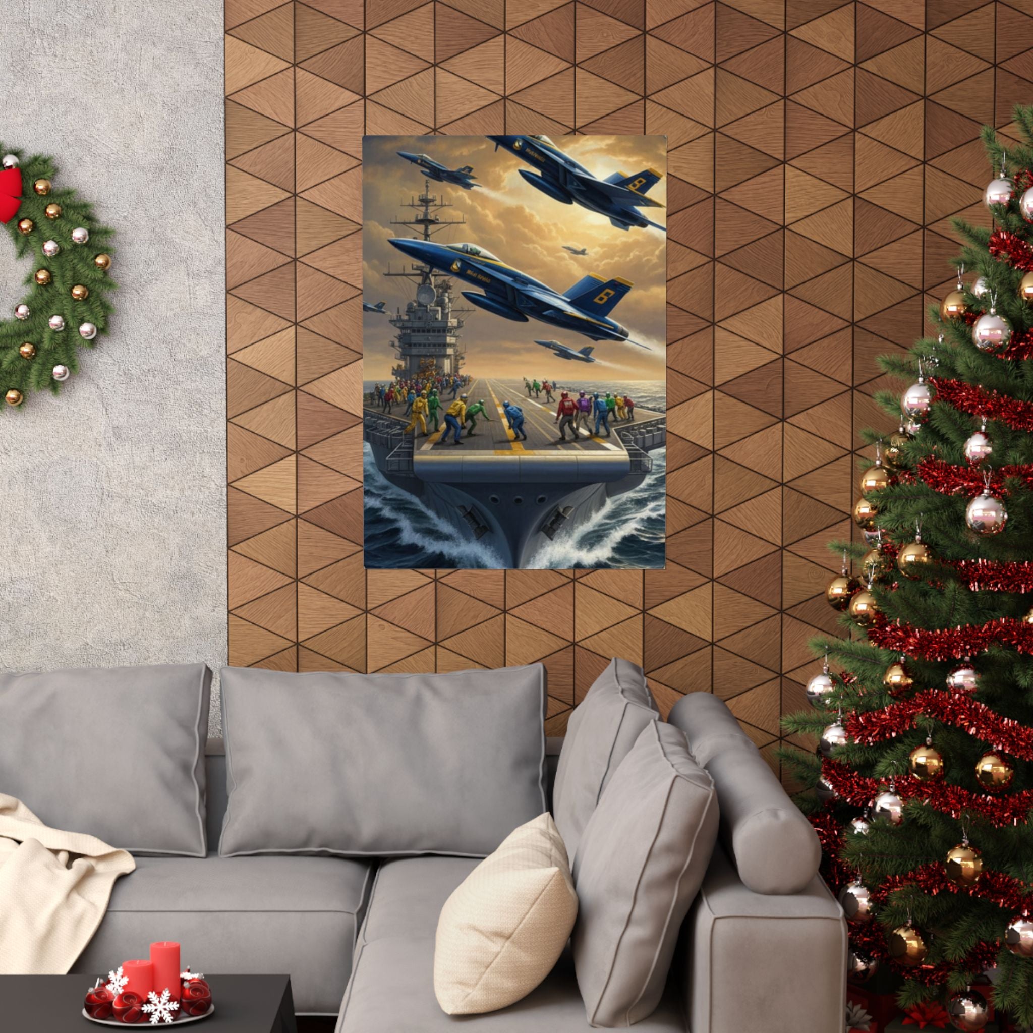 Navy SAR Rescue Helicopter Matte Poster — Dramatic Sea Rescue Art