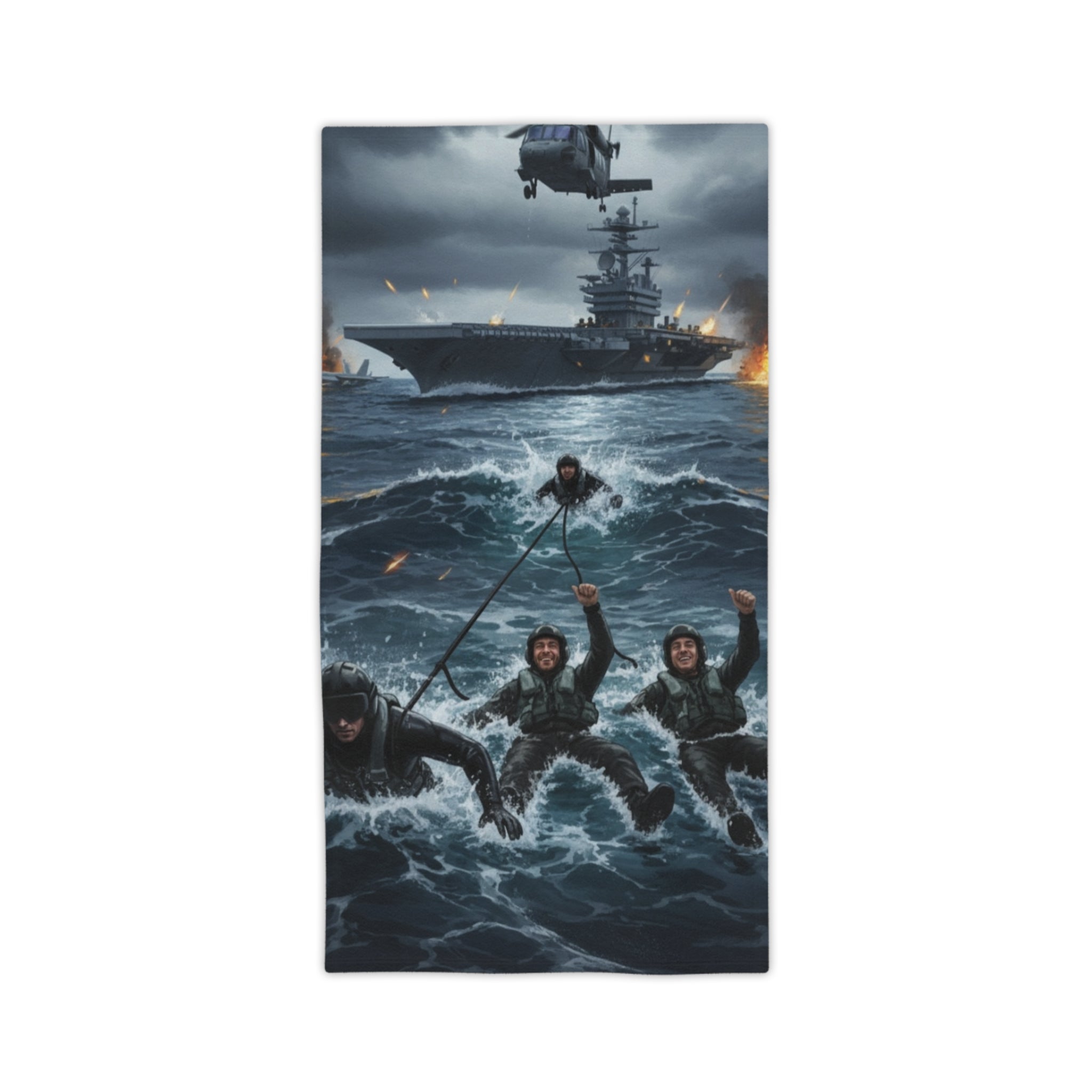 Rescue Swimmer Beach Towel — NAS Pensacola Vintage Sunset Design