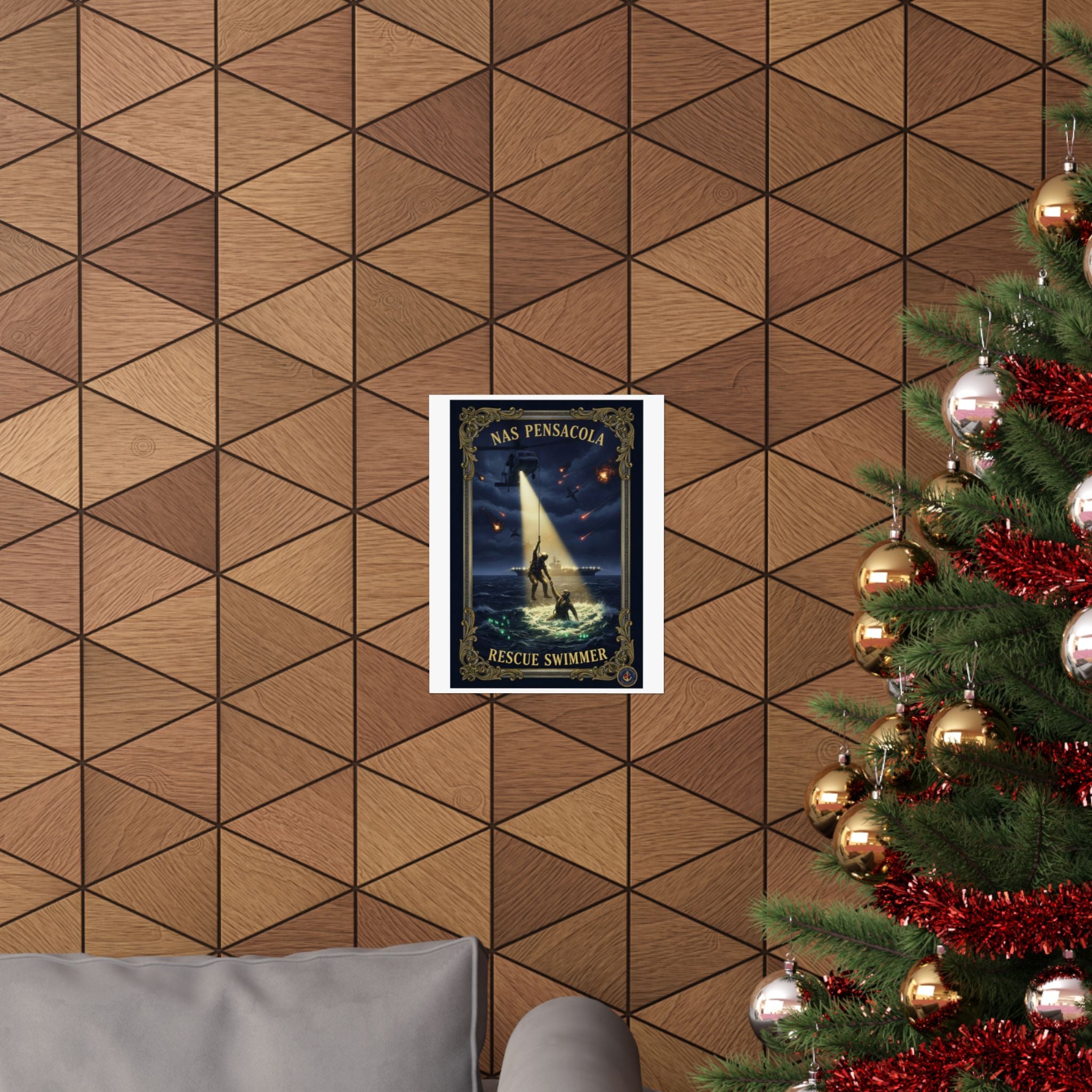 Rescue Swimmer Poster — NAS Pensacola Matte Vertical Wall Art