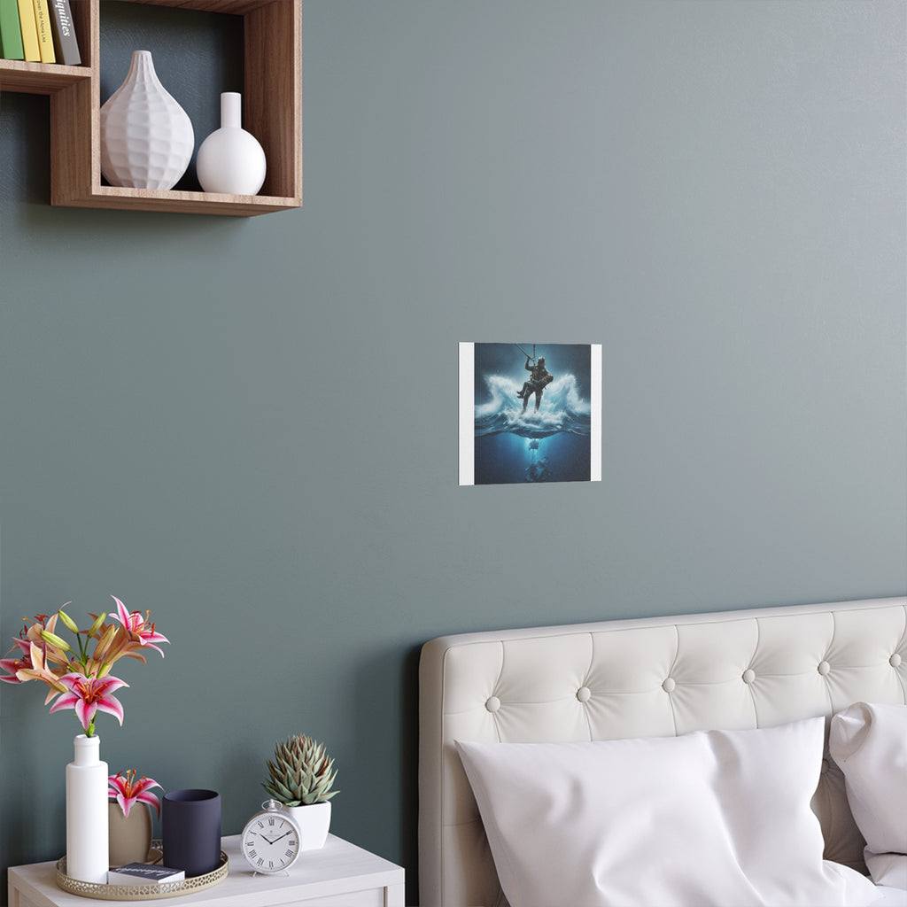 Diver Split-View Silk Poster — Underwater Adventure Wall Art (Indoor/Outdoor)