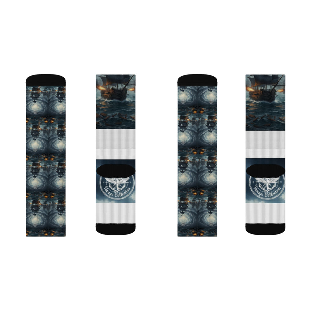 Pirate Ship Sublimation Socks — Nautical Ghost Ship Crew Socks