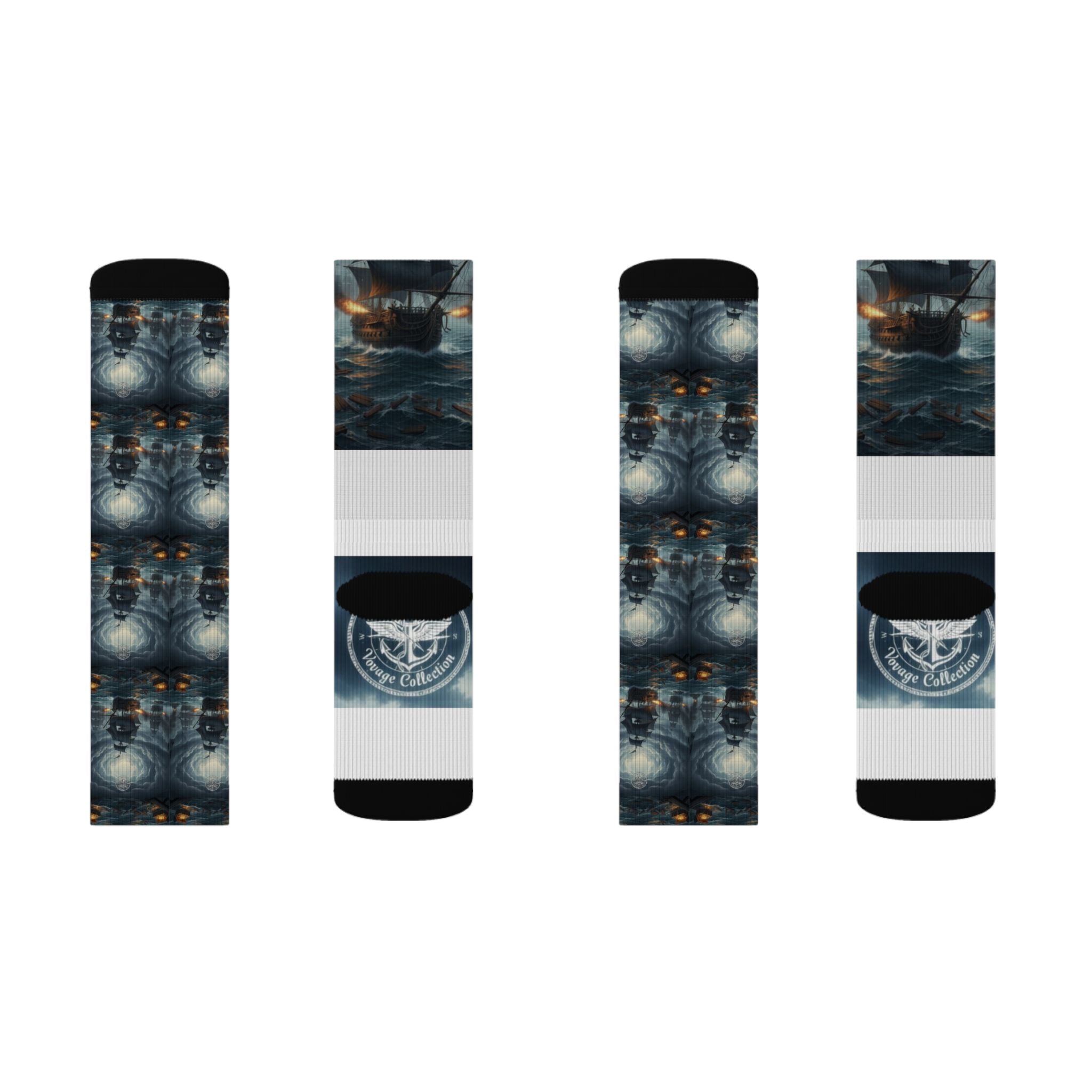 Pirate Ship Sublimation Socks — Nautical Ghost Ship Crew Socks