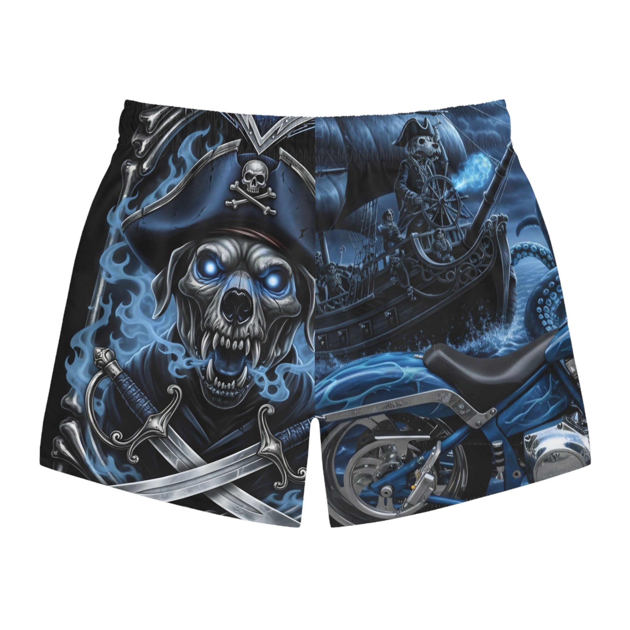 Ghost Pirate Motorcycle Swim Trunks