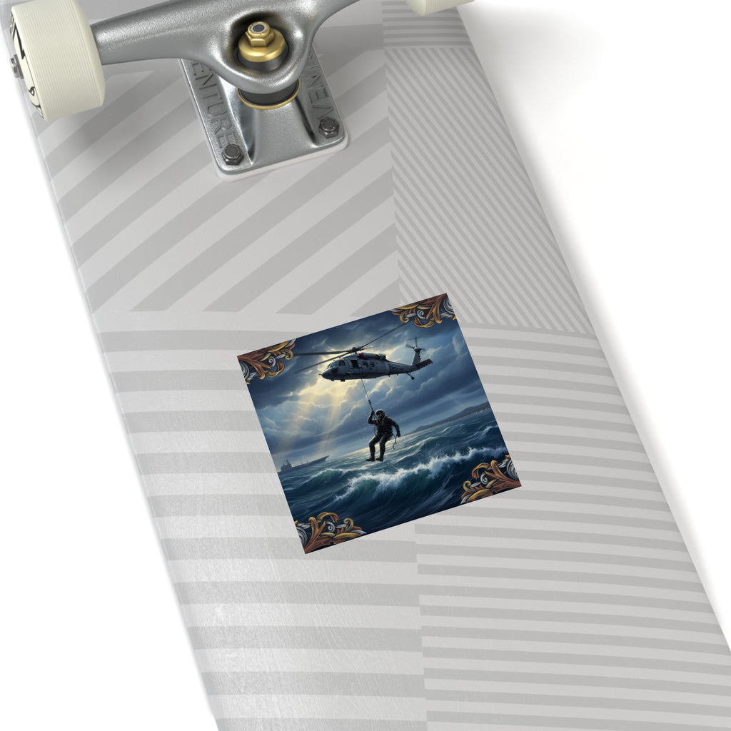 Rescue Helicopter Sea Rescue Square Sticker