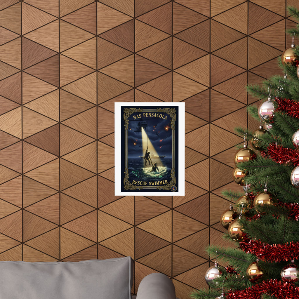 Rescue Swimmer Poster — NAS Pensacola Matte Vertical Wall Art
