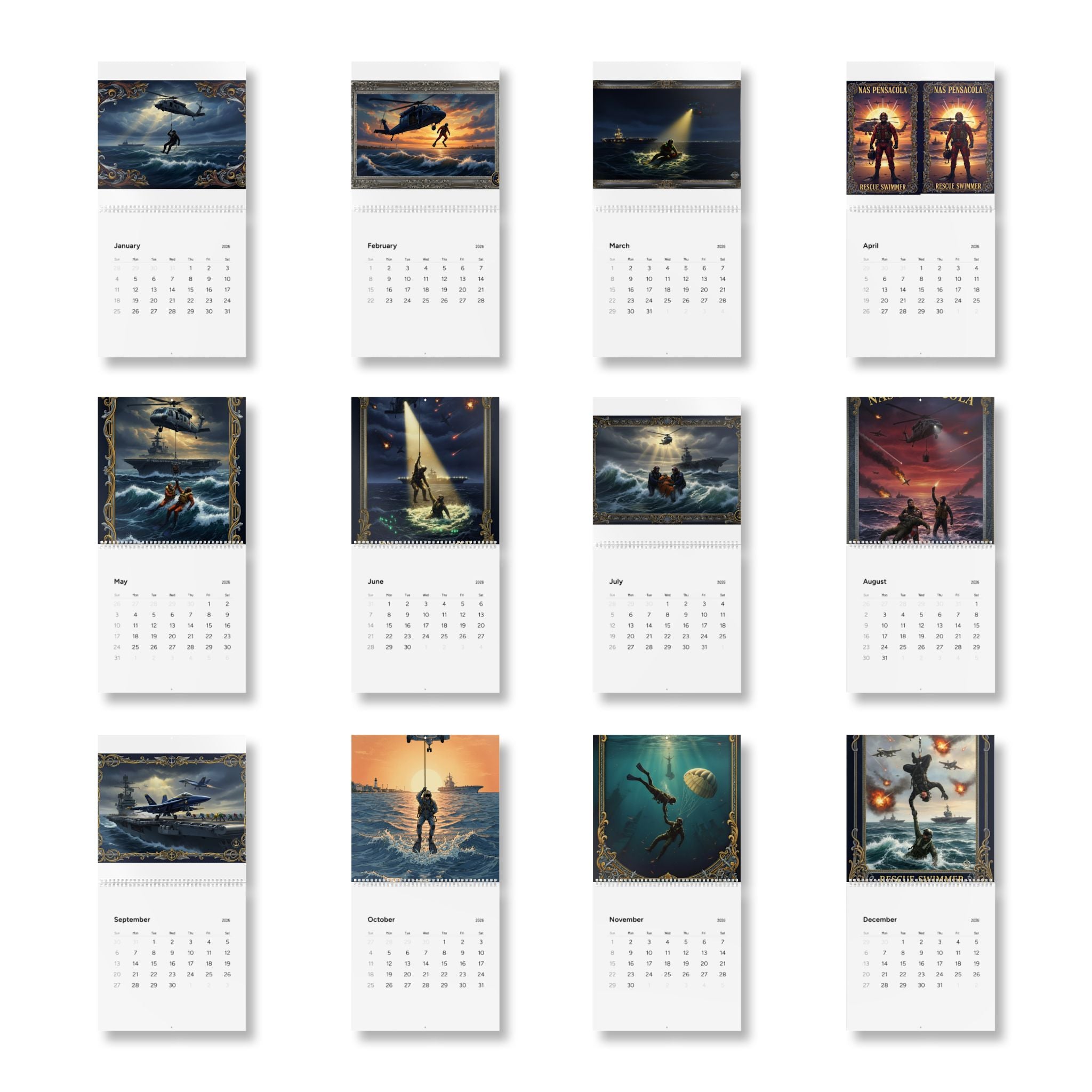 Rescue Heroes 2026 Wall Calendar